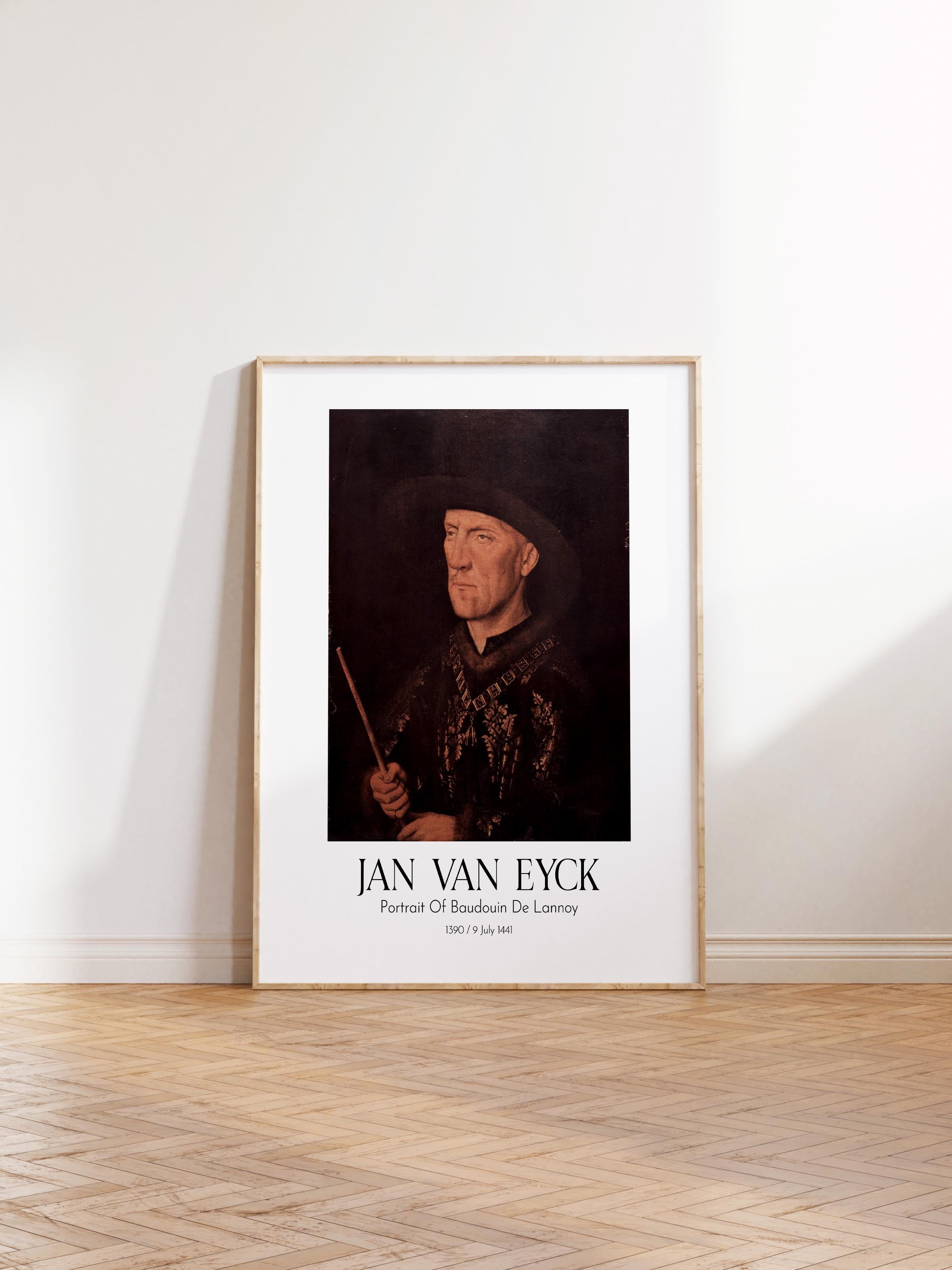 Jan Van Eyck - Portrait Of Baudouin De Lannoy, Ahşap Çerçeveli Tablo, Sanat Serisi NO:112143