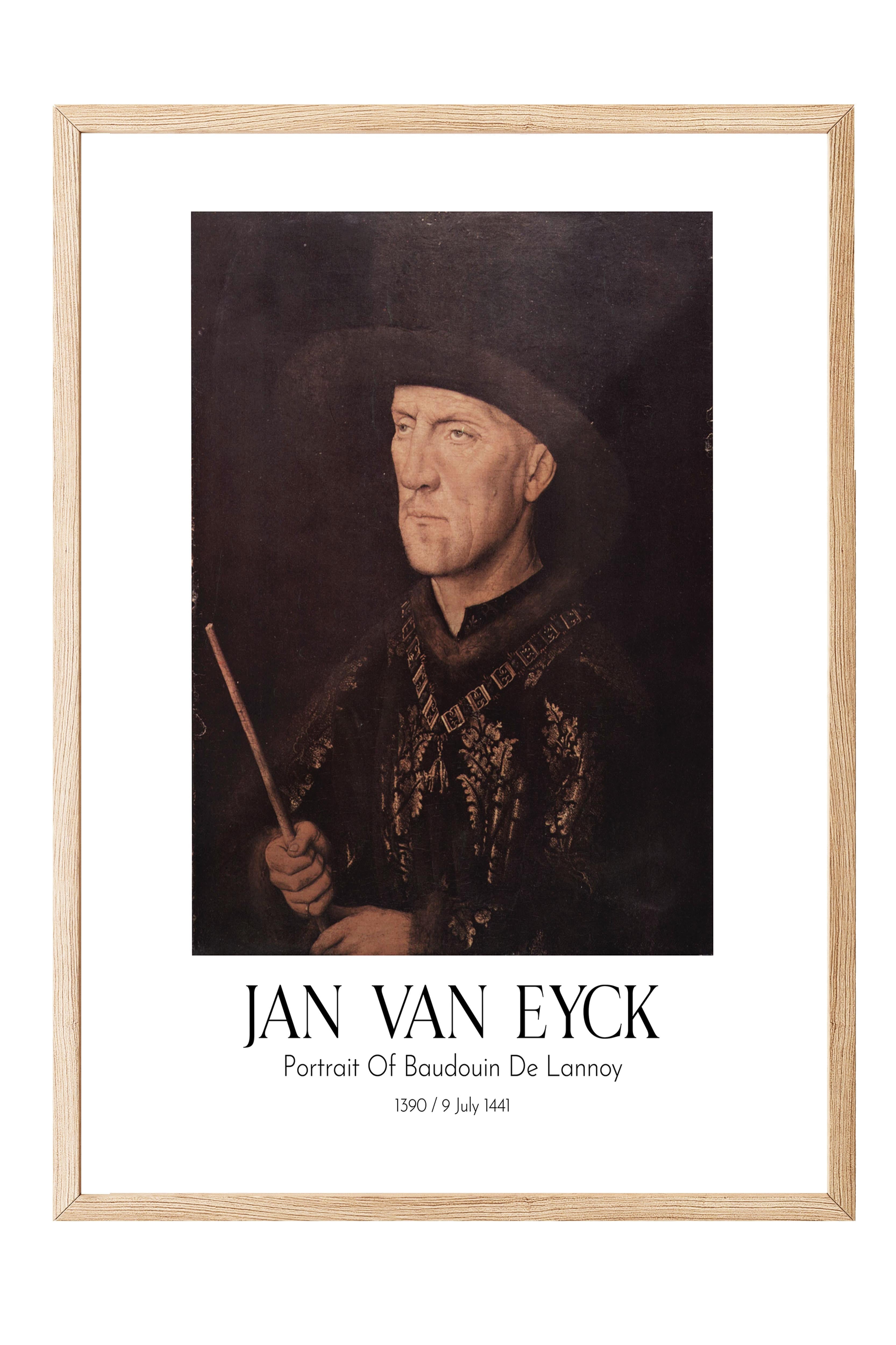 Jan Van Eyck - Portrait Of Baudouin De Lannoy, Ahşap Çerçeveli Tablo, Sanat Serisi NO:112143