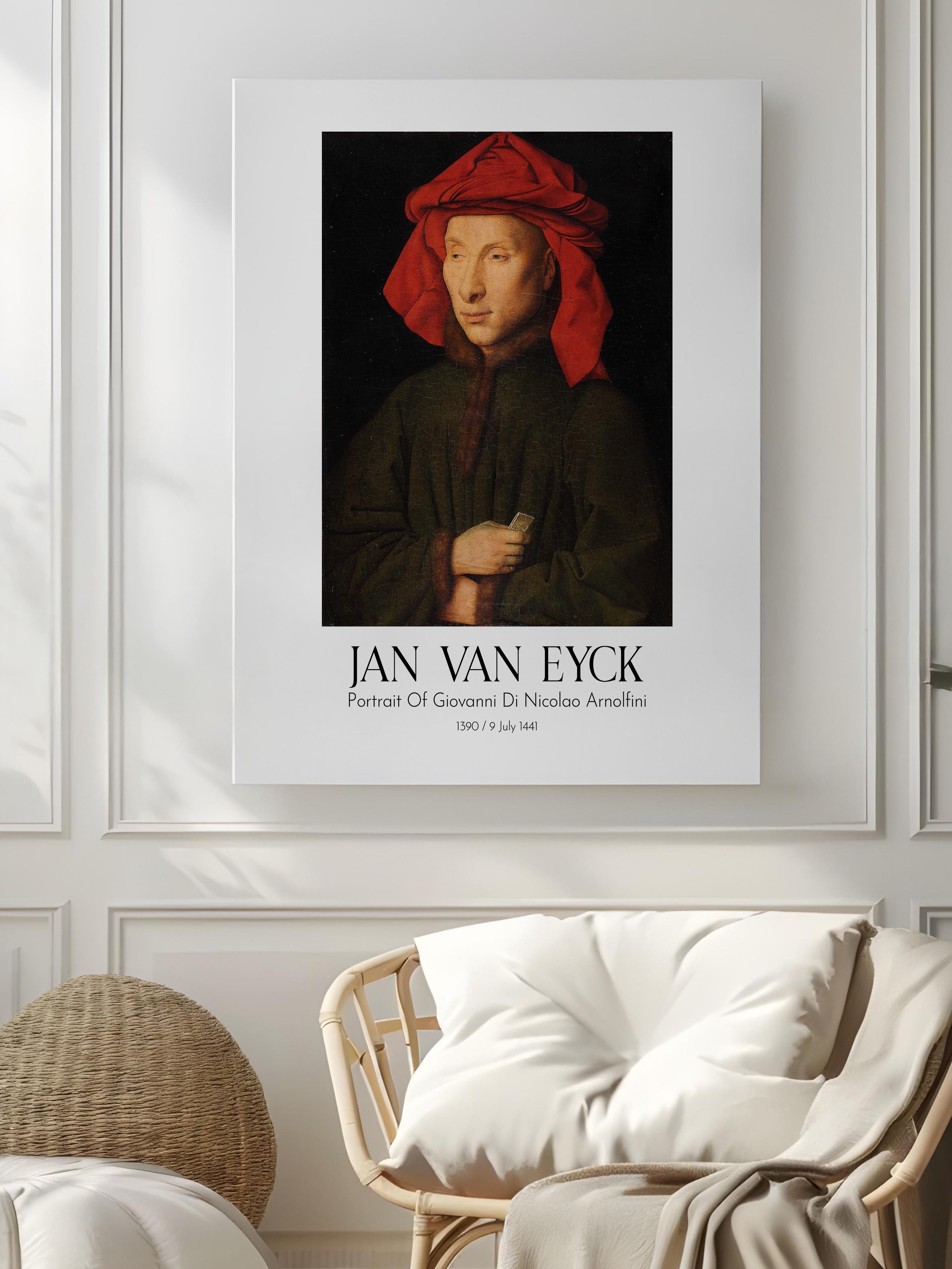 Jan Van Eyck - Portrait Of Giovanni Di Nicolao Arnolfini, Kanvas Tablo, Sanat Serisi NO:112145