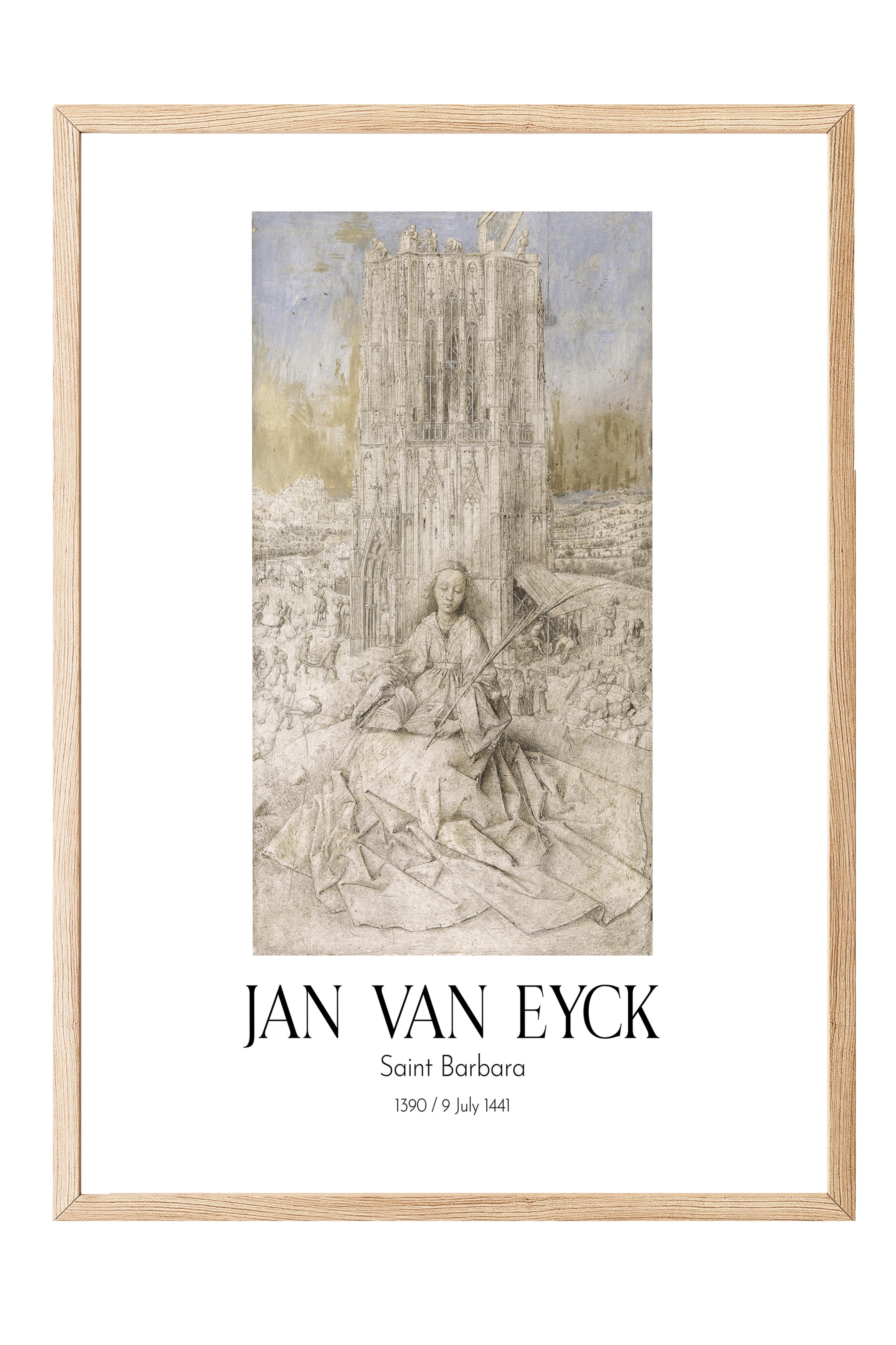Jan Van Eyck - Saint Barbara, Ahşap Çerçeveli Tablo, Sanat Serisi NO:112147