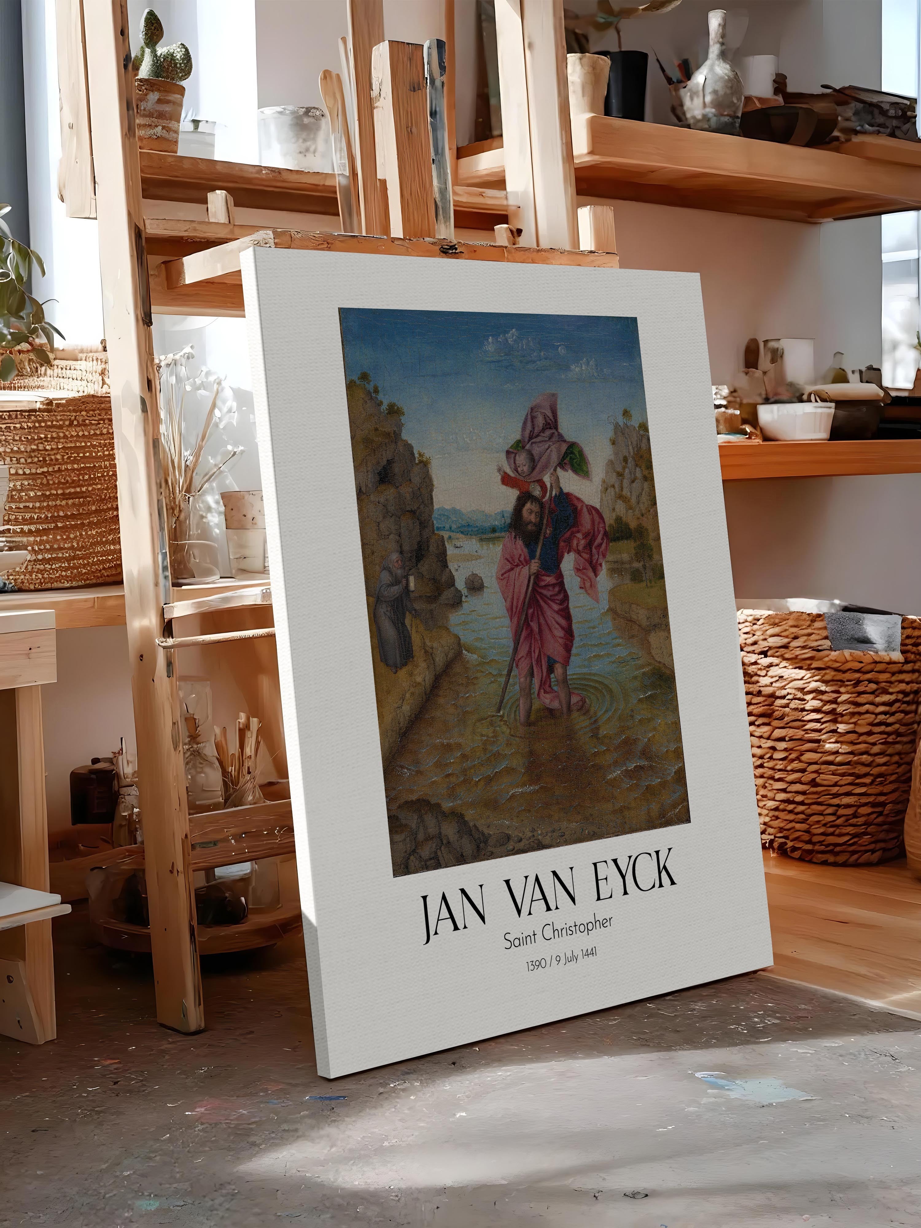 Jan Van Eyck - Saint Christopher, Kanvas Tablo, Sanat Serisi NO:112148