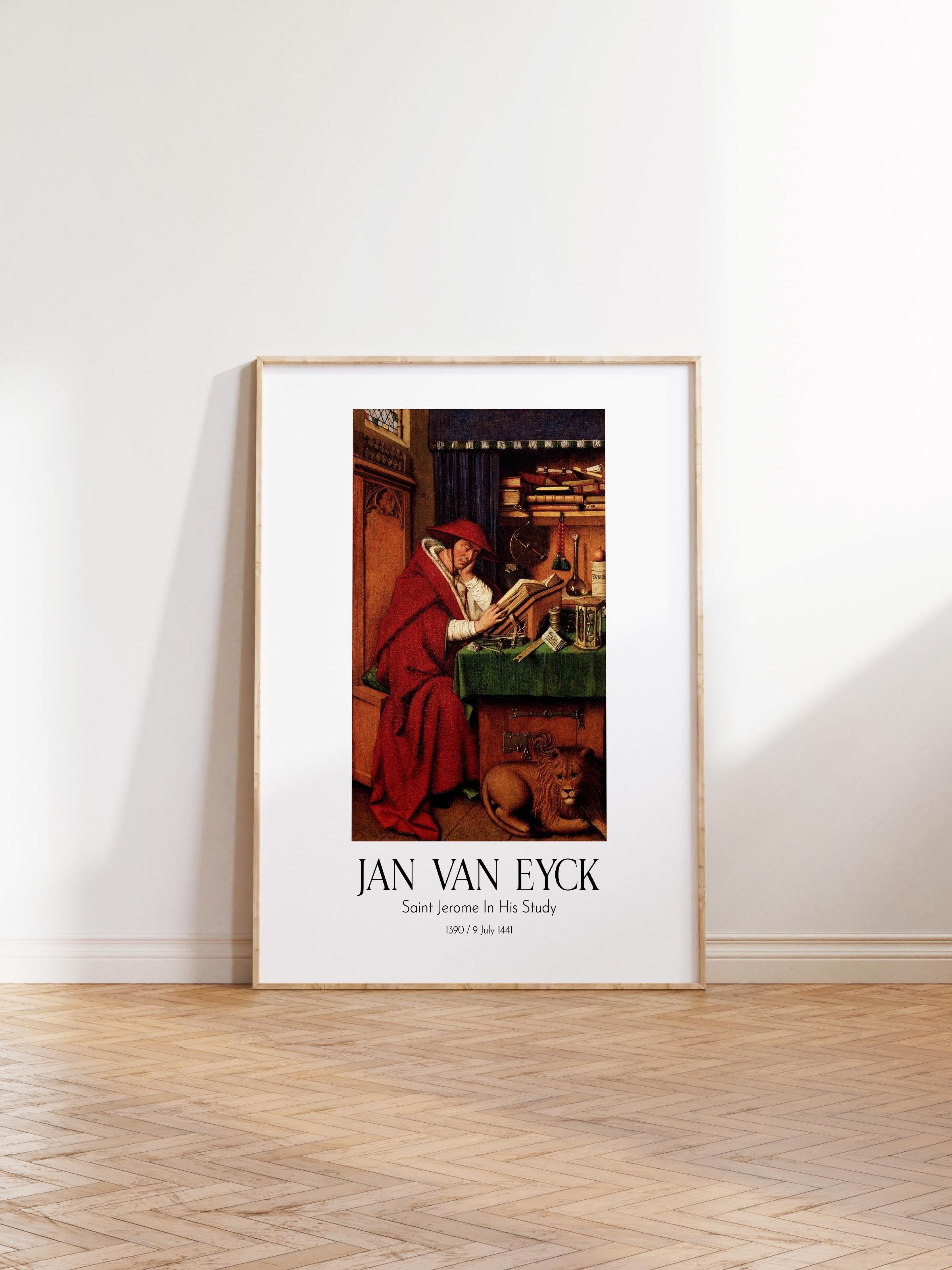 Jan Van Eyck - Saint Jerome In His Study, Ahşap Çerçeveli Tablo, Sanat Serisi NO:112150