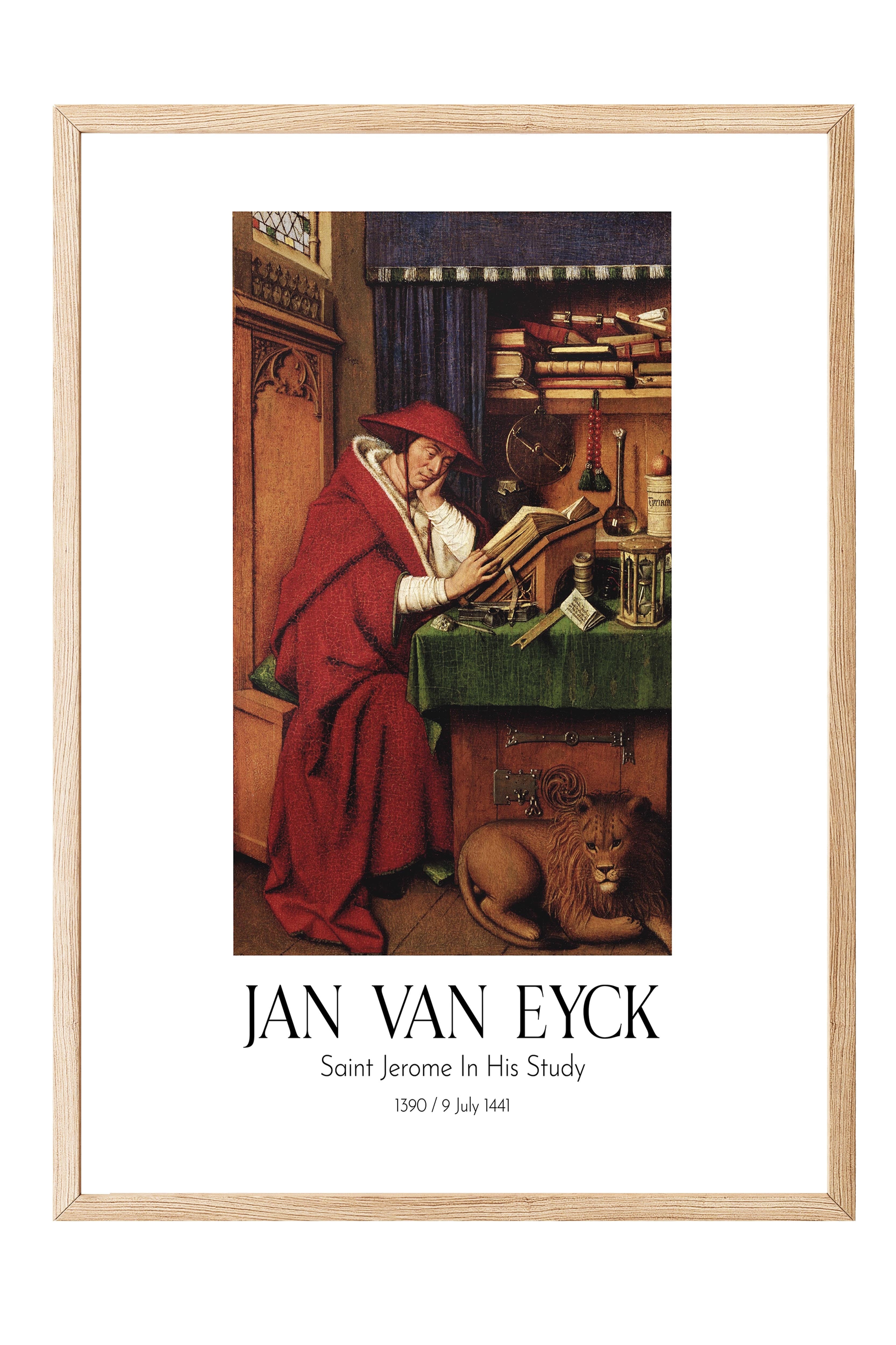 Jan Van Eyck - Saint Jerome In His Study, Ahşap Çerçeveli Tablo, Sanat Serisi NO:112150
