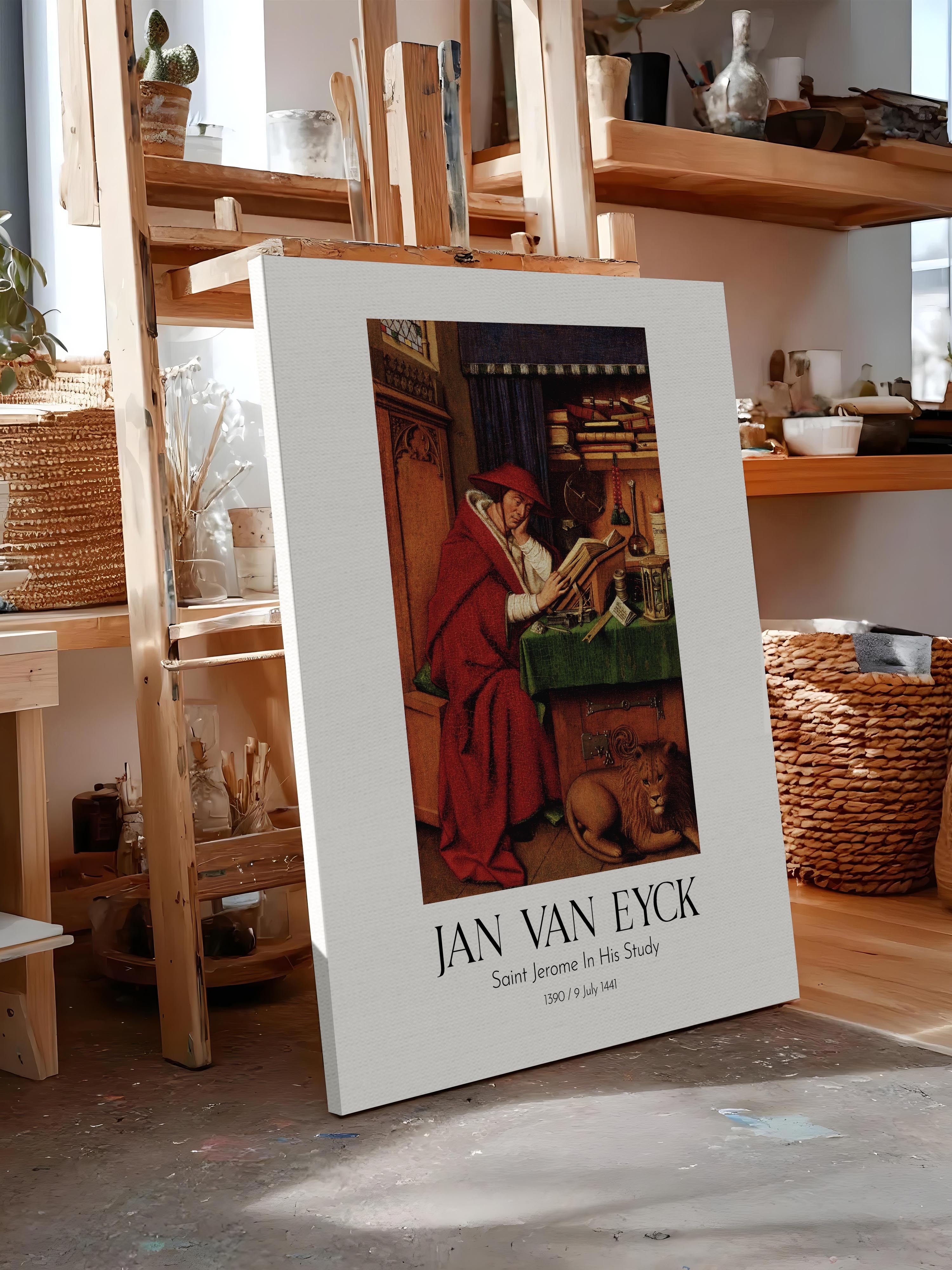Jan Van Eyck - Saint Jerome In His Study, Kanvas Tablo, Sanat Serisi NO:112150