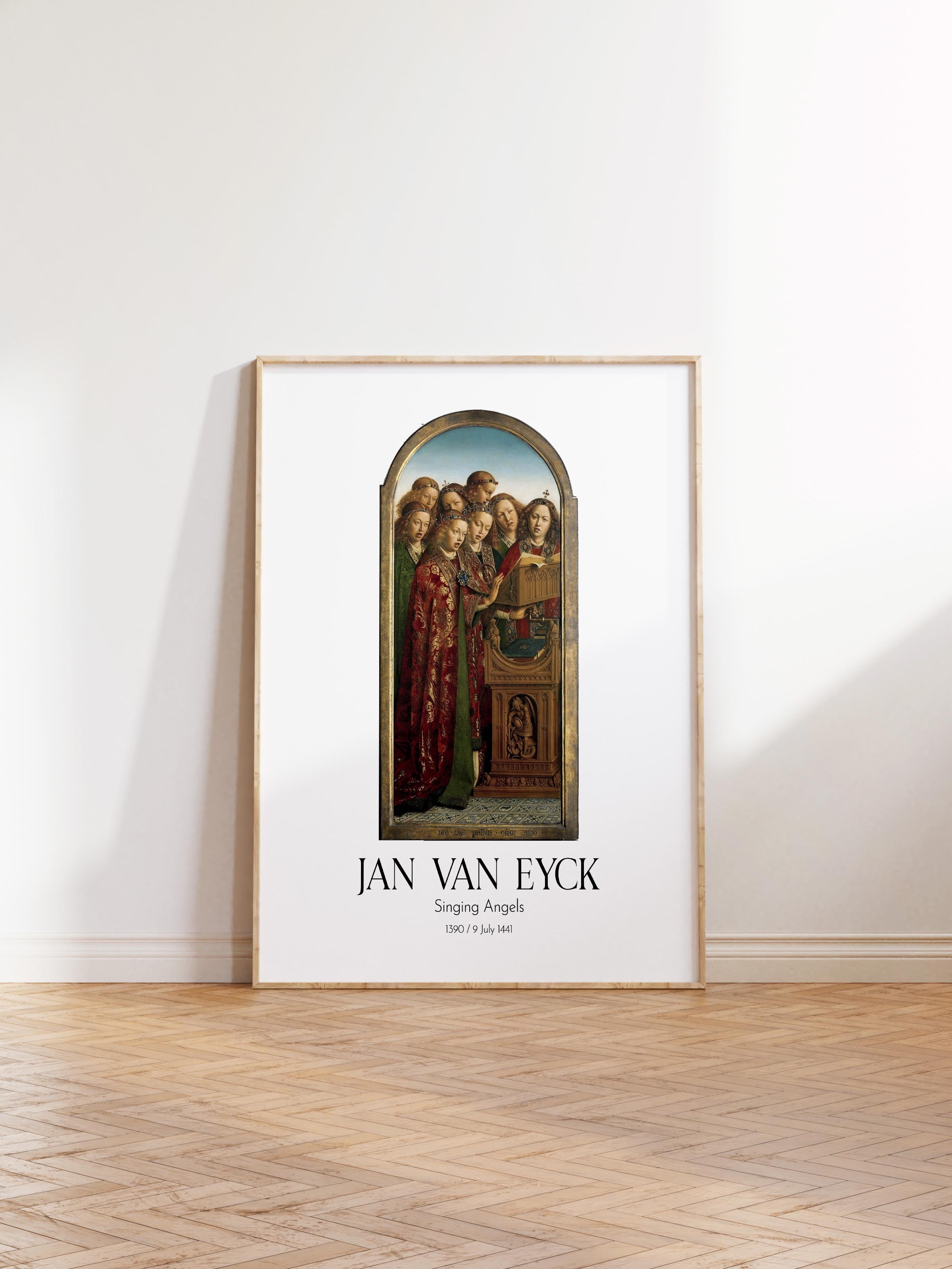 Jan Van Eyck - Singing Angels, Ahşap Çerçeveli Tablo, Sanat Serisi NO:112153