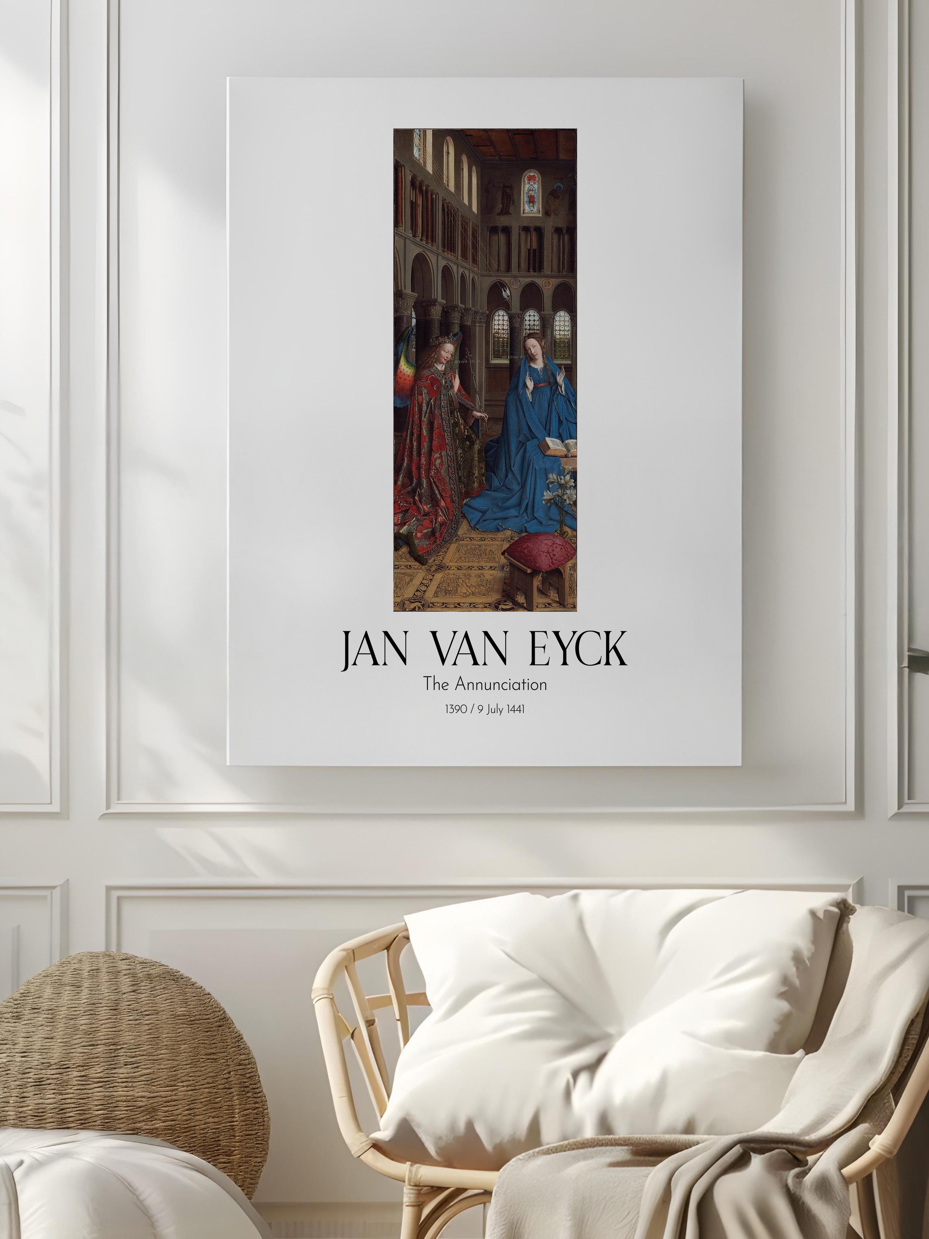 Jan Van Eyck - The Annunciation, Kanvas Tablo, Sanat Serisi NO:112155