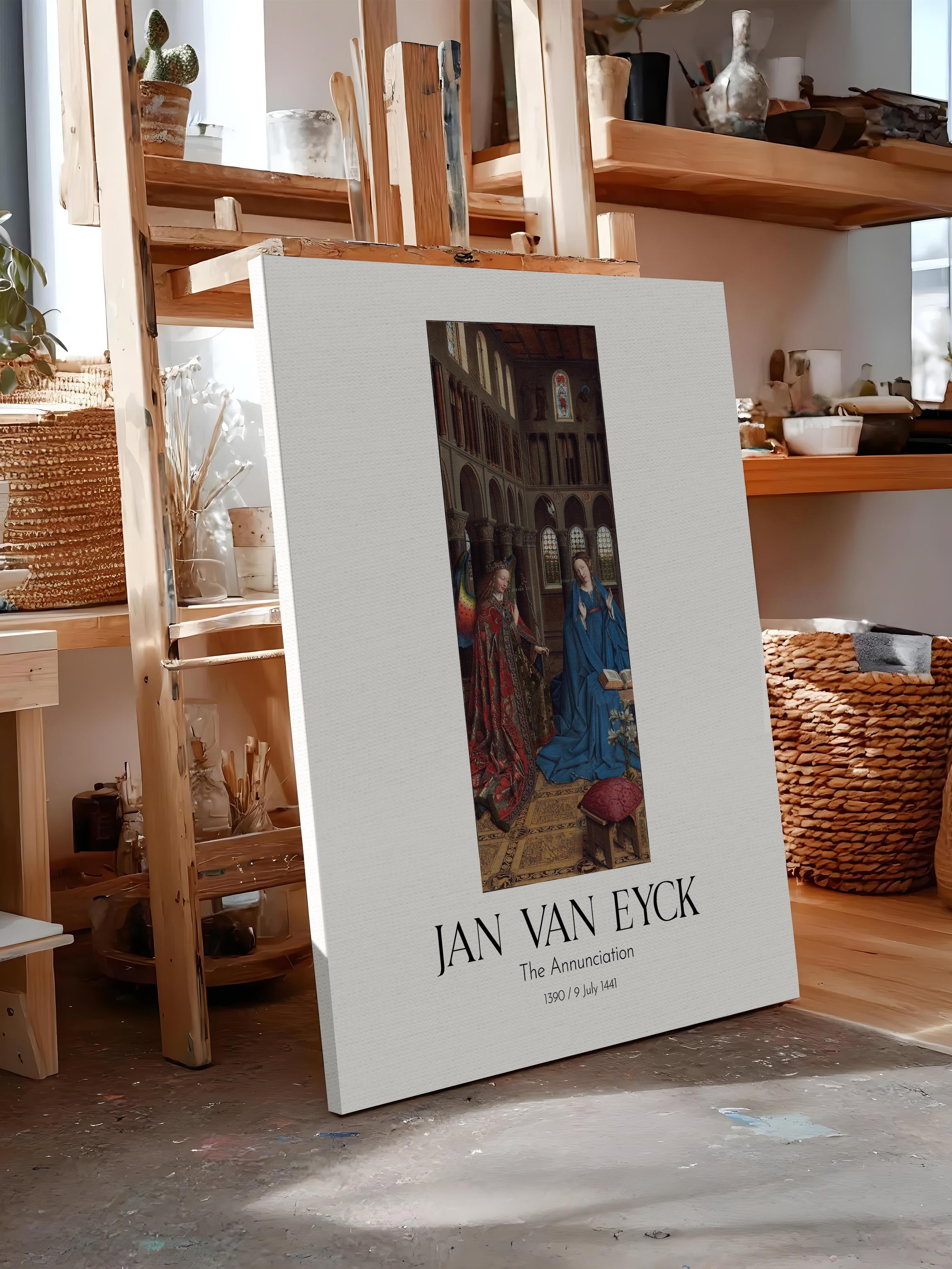 Jan Van Eyck - The Annunciation, Kanvas Tablo, Sanat Serisi NO:112155