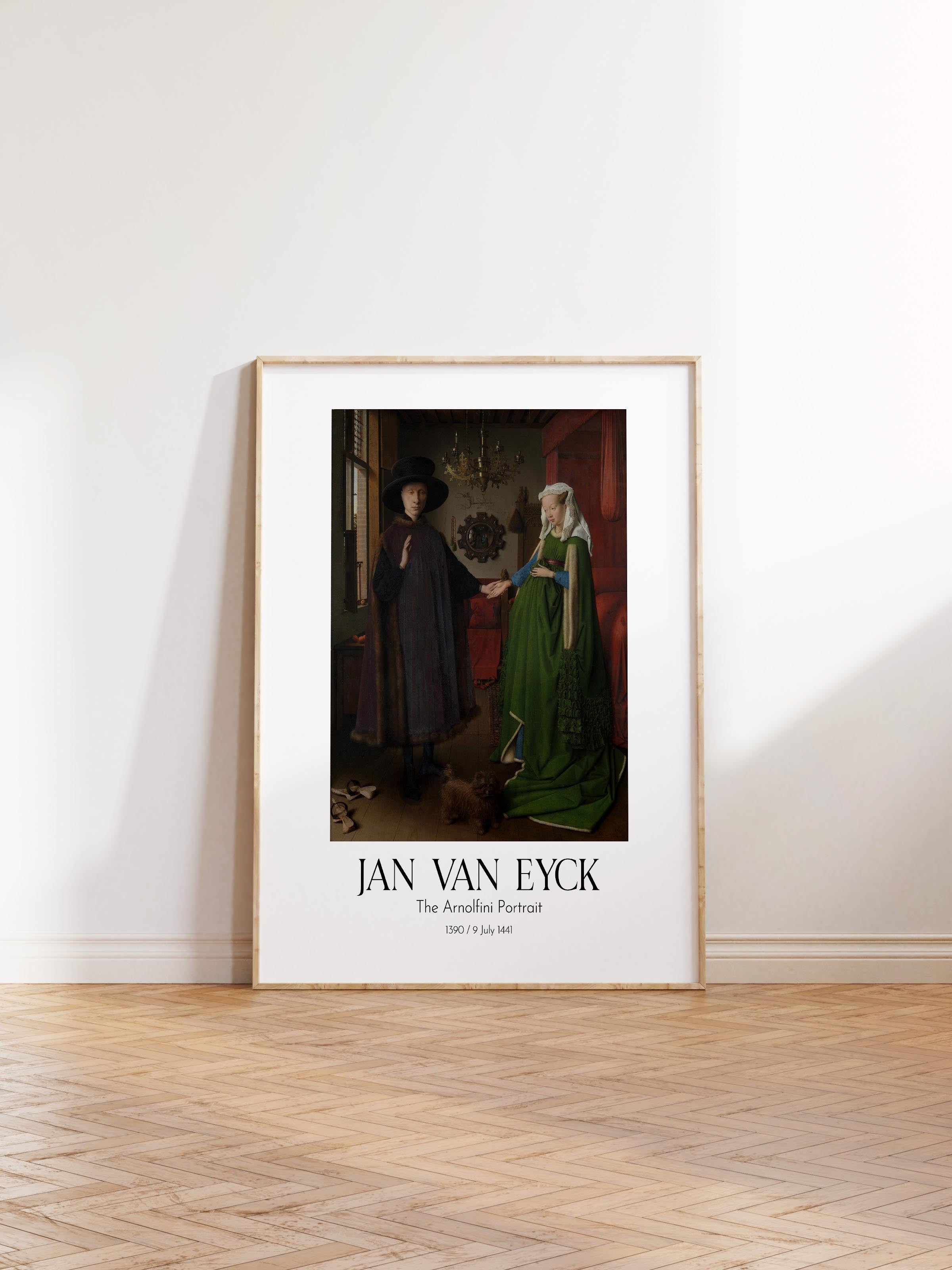 Jan Van Eyck - The Arnolfini Portrait, Ahşap Çerçeveli Tablo, Sanat Serisi NO:112156
