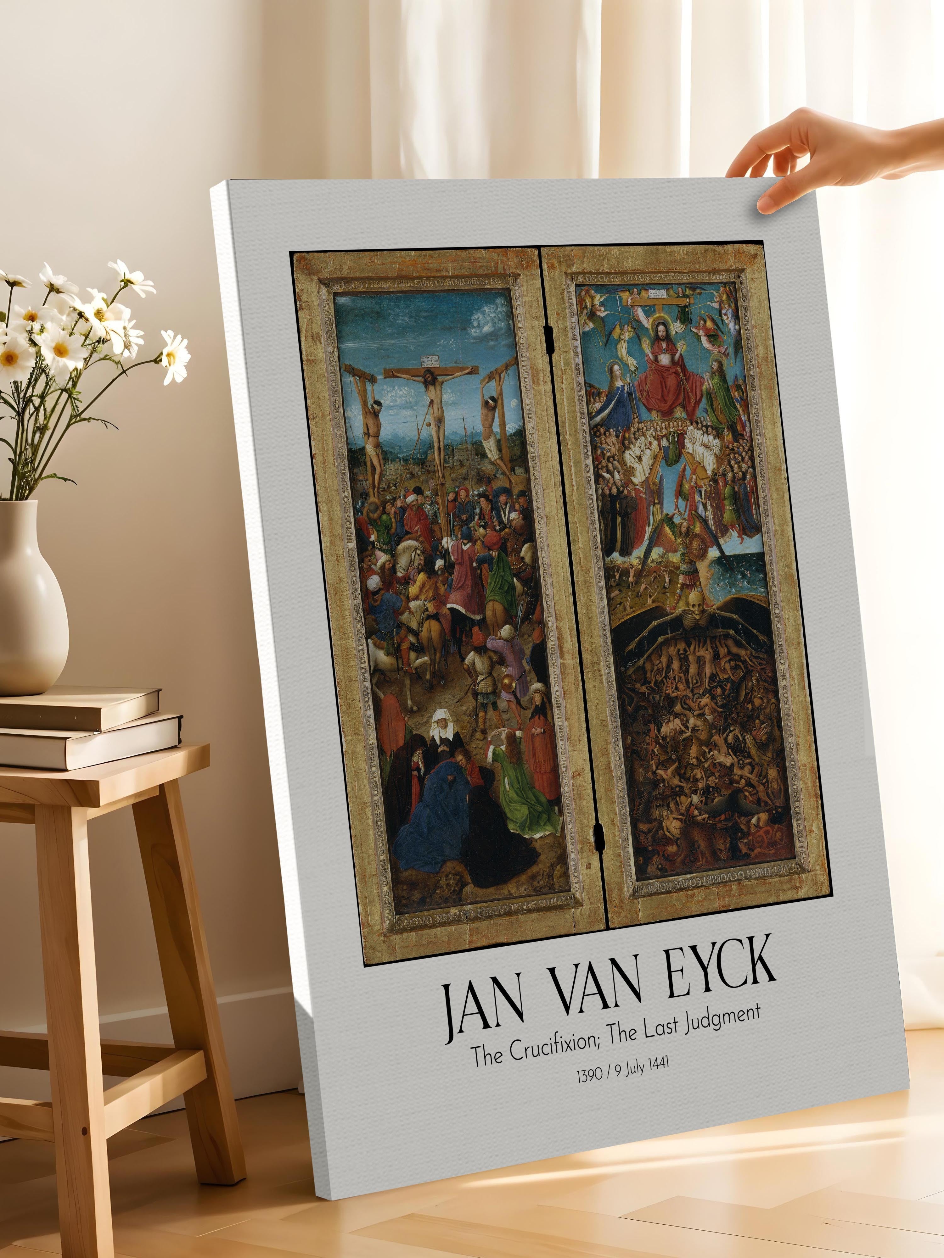 Jan Van Eyck - The Crucifixion; The Last Judgment, Kanvas Tablo, Sanat Serisi NO:112157