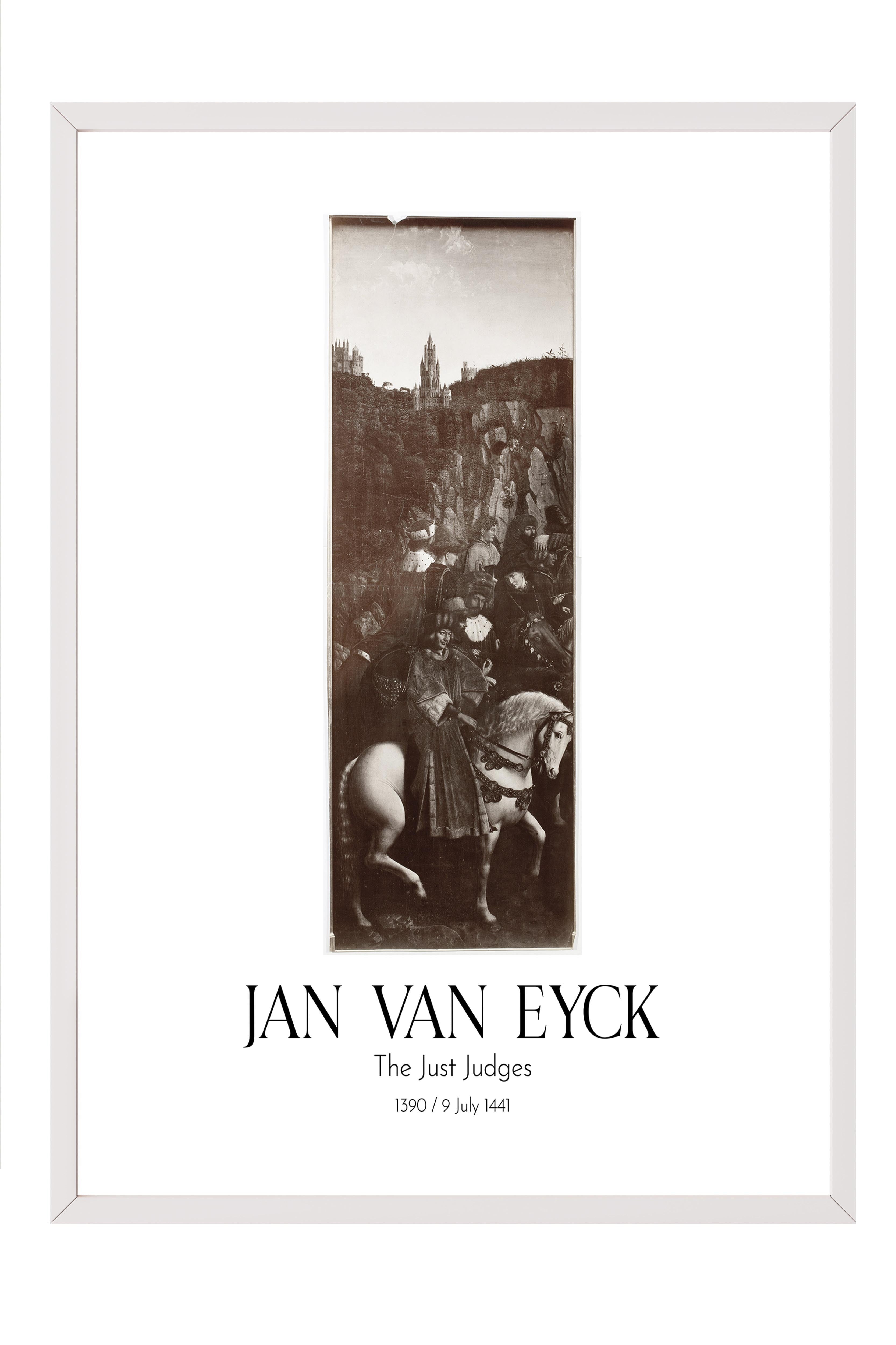 Jan Van Eyck - The Just Judges, Beyaz Çerçeveli Tablo, Sanat Serisi NO:112129