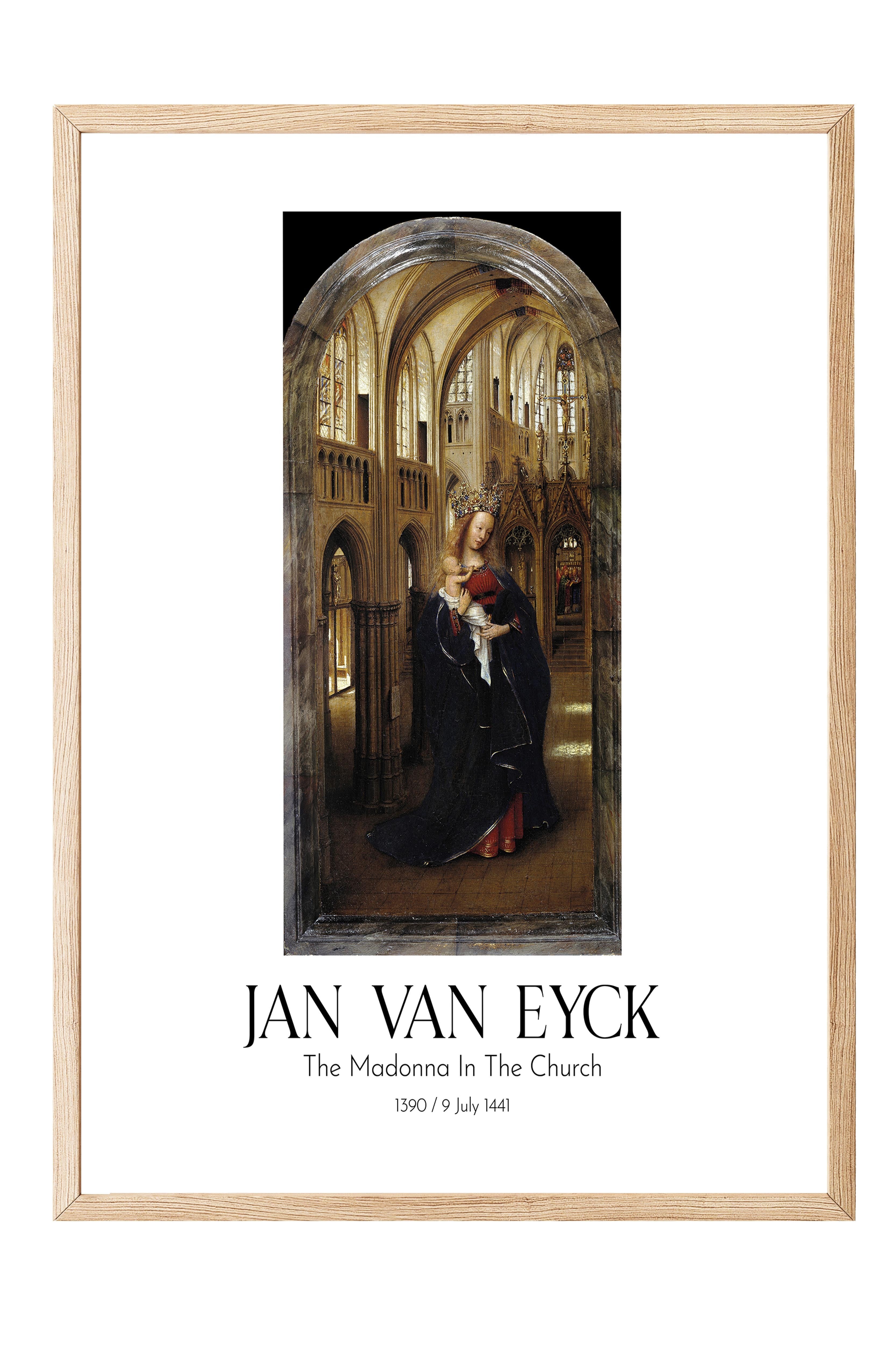 Jan Van Eyck - The Madonna In The Church, Ahşap Çerçeveli Tablo, Sanat Serisi NO:112159