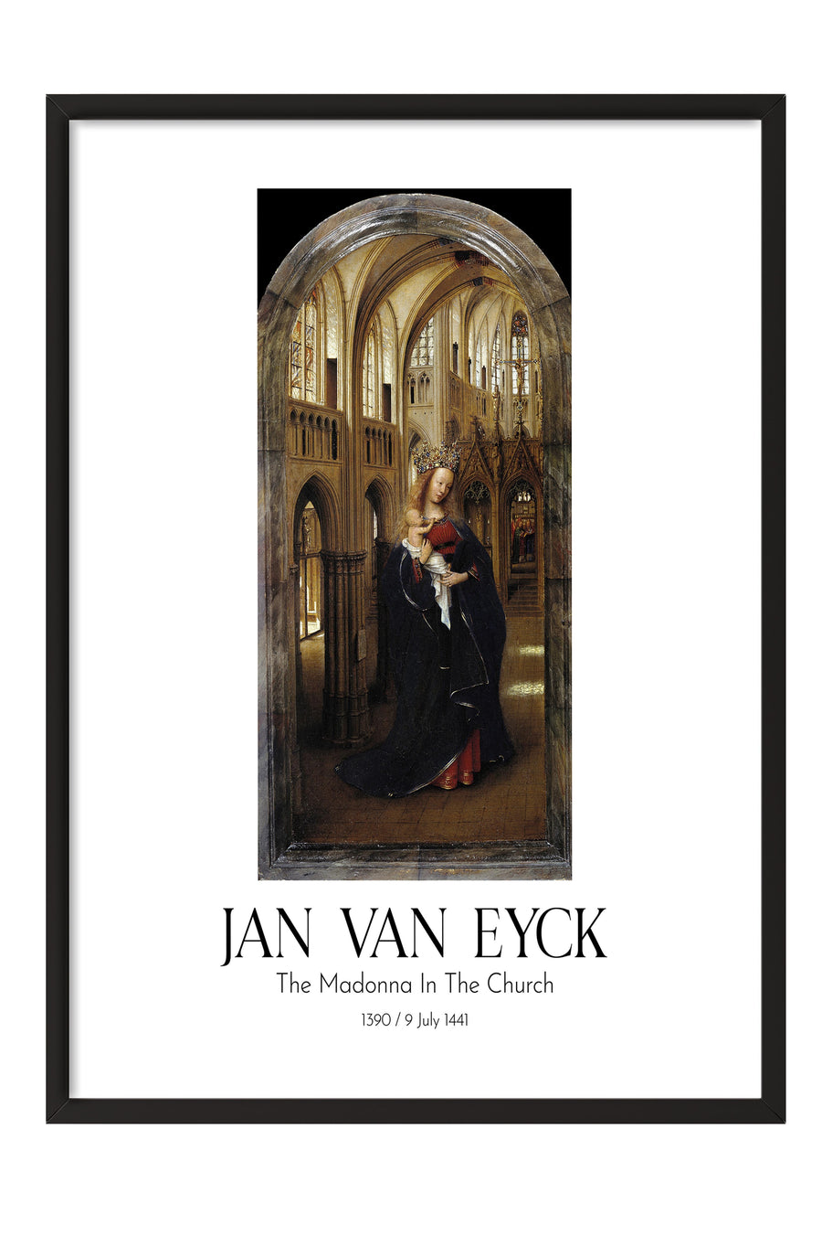 Jan Van Eyck - The Madonna In The Church, Siyah Çerçeveli Tablo, Sanat Serisi NO:112159