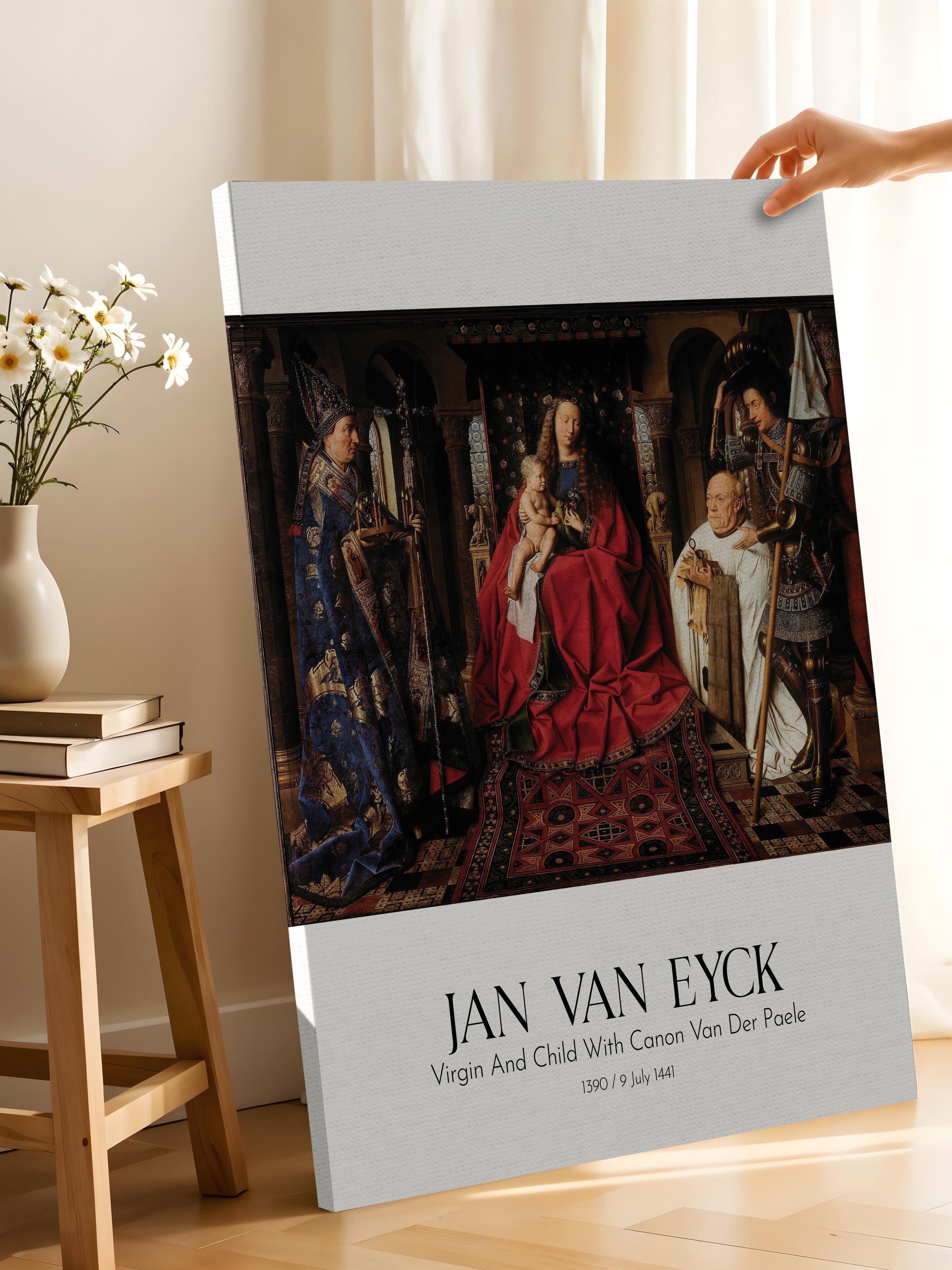 Jan Van Eyck - Virgin And Child With Canon Van Der Paele, Kanvas Tablo, Sanat Serisi NO:112161