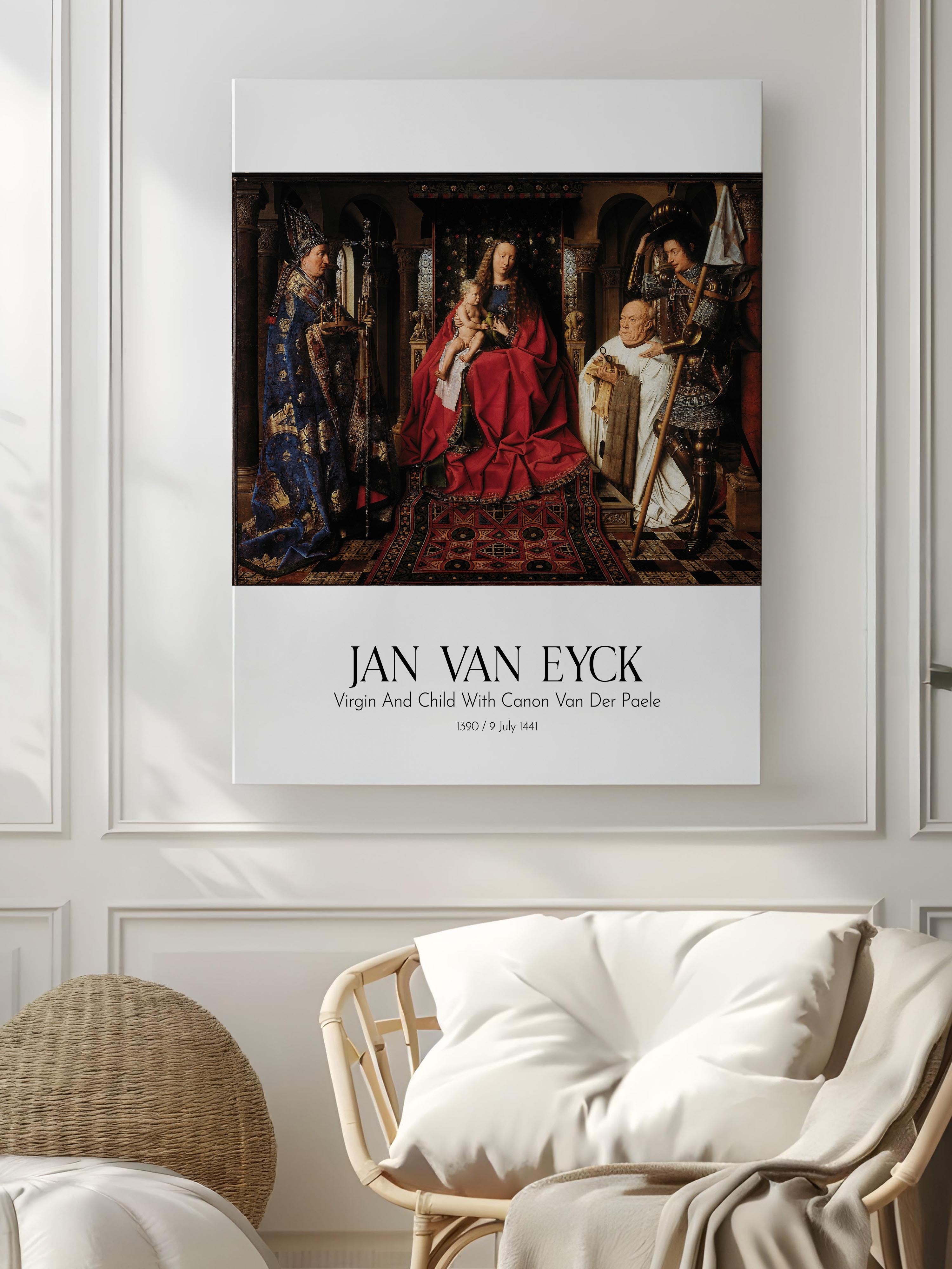 Jan Van Eyck - Virgin And Child With Canon Van Der Paele, Kanvas Tablo, Sanat Serisi NO:112161