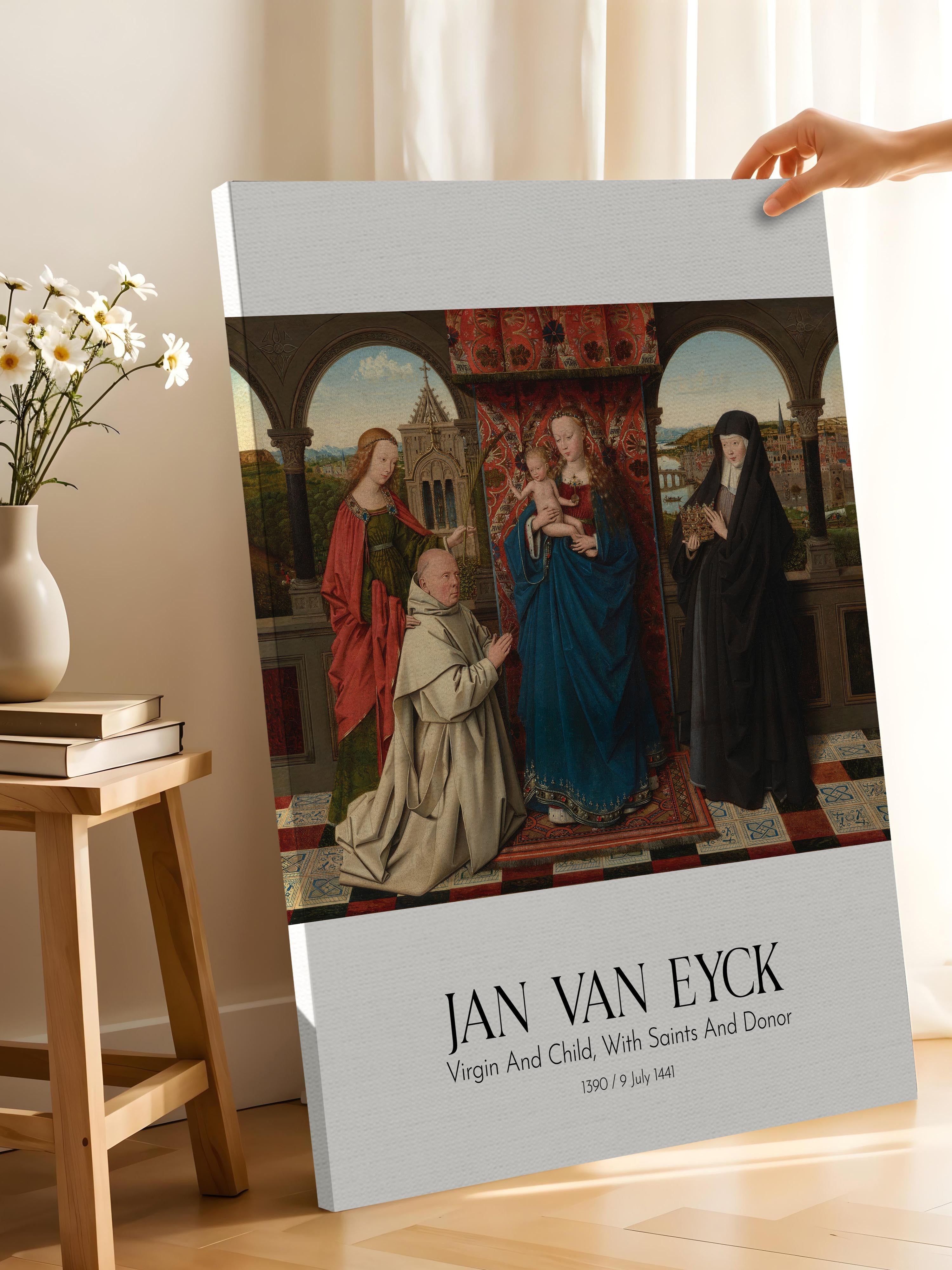Jan Van Eyck - Virgin And Child, With Saints And Donor, Kanvas Tablo, Sanat Serisi NO:112162