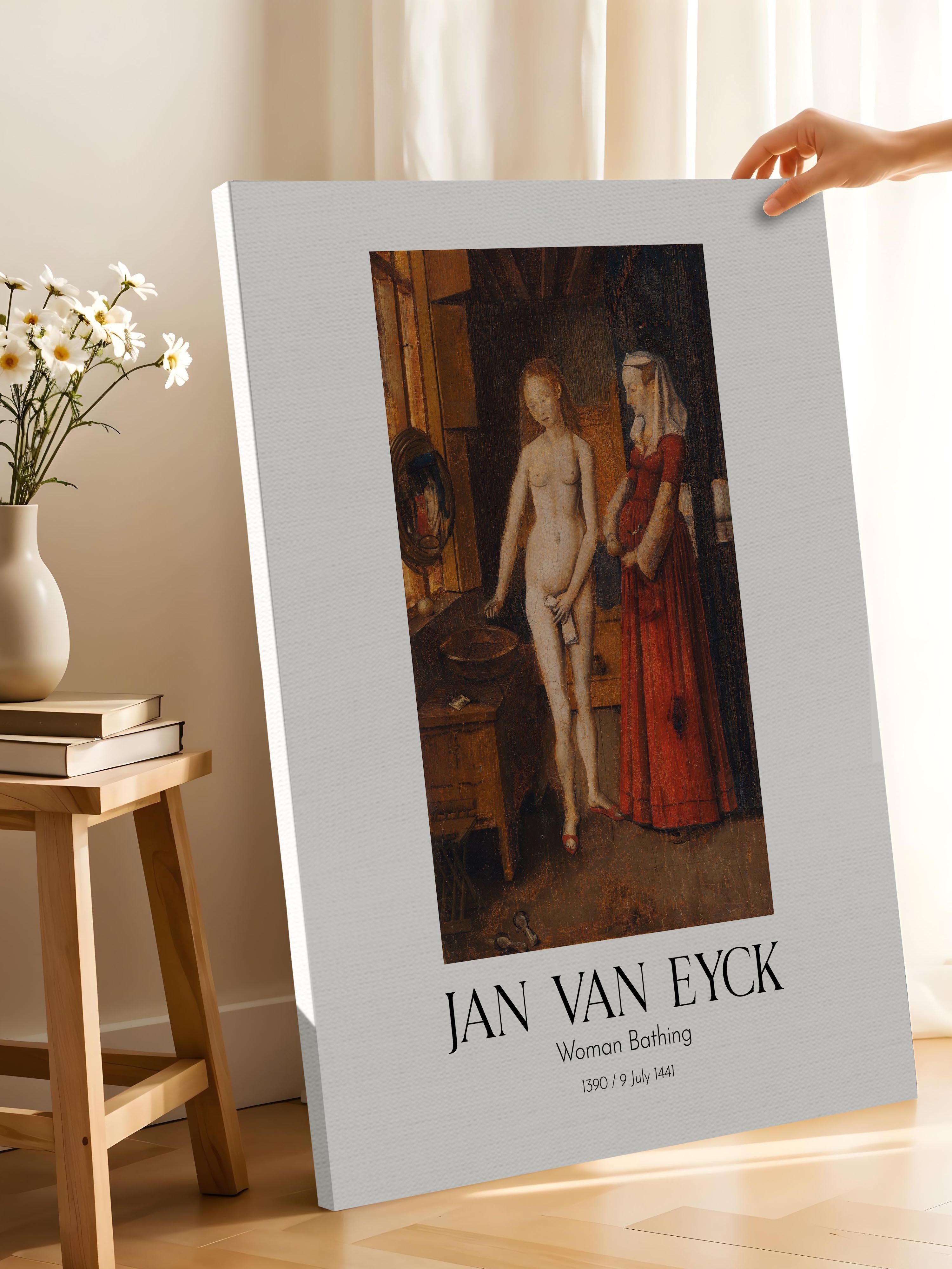 Jan Van Eyck - Woman Bathing, Kanvas Tablo, Sanat Serisi NO:112163