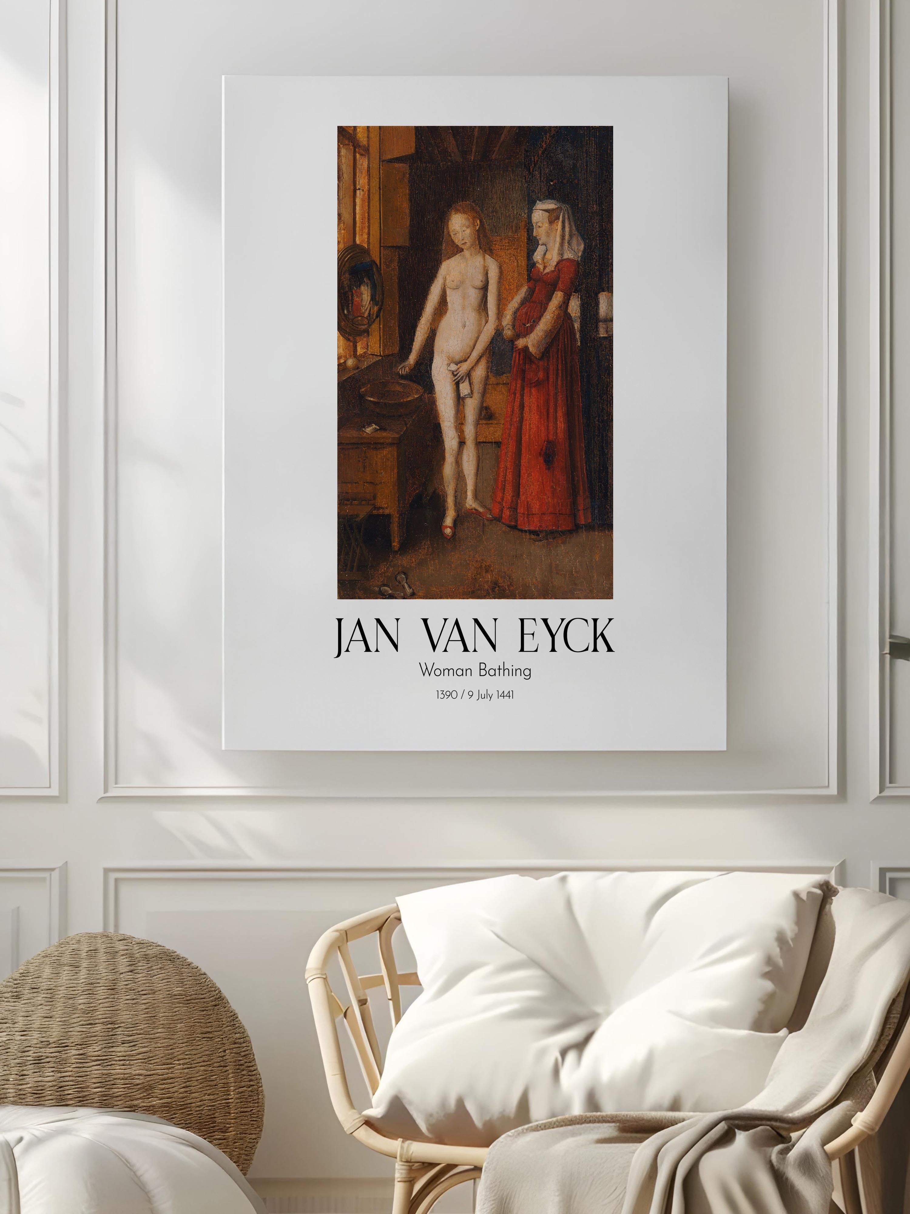 Jan Van Eyck - Woman Bathing, Kanvas Tablo, Sanat Serisi NO:112163