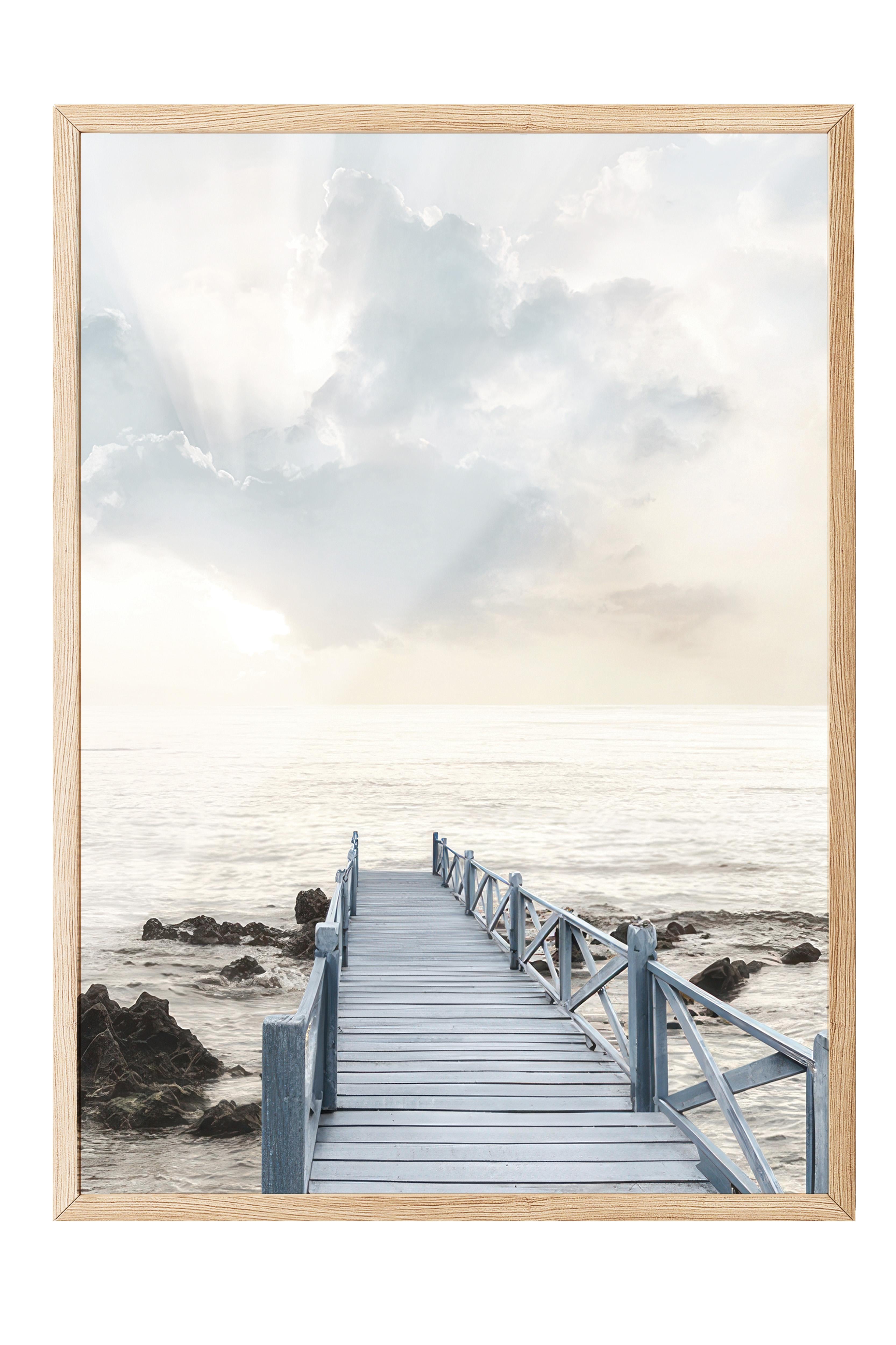 Jetty at Sunrise Çerçeveli Tablo, Ahşap Çerçeve ve Poster, Duvar Tablosu Comfort Serisi NO:108435