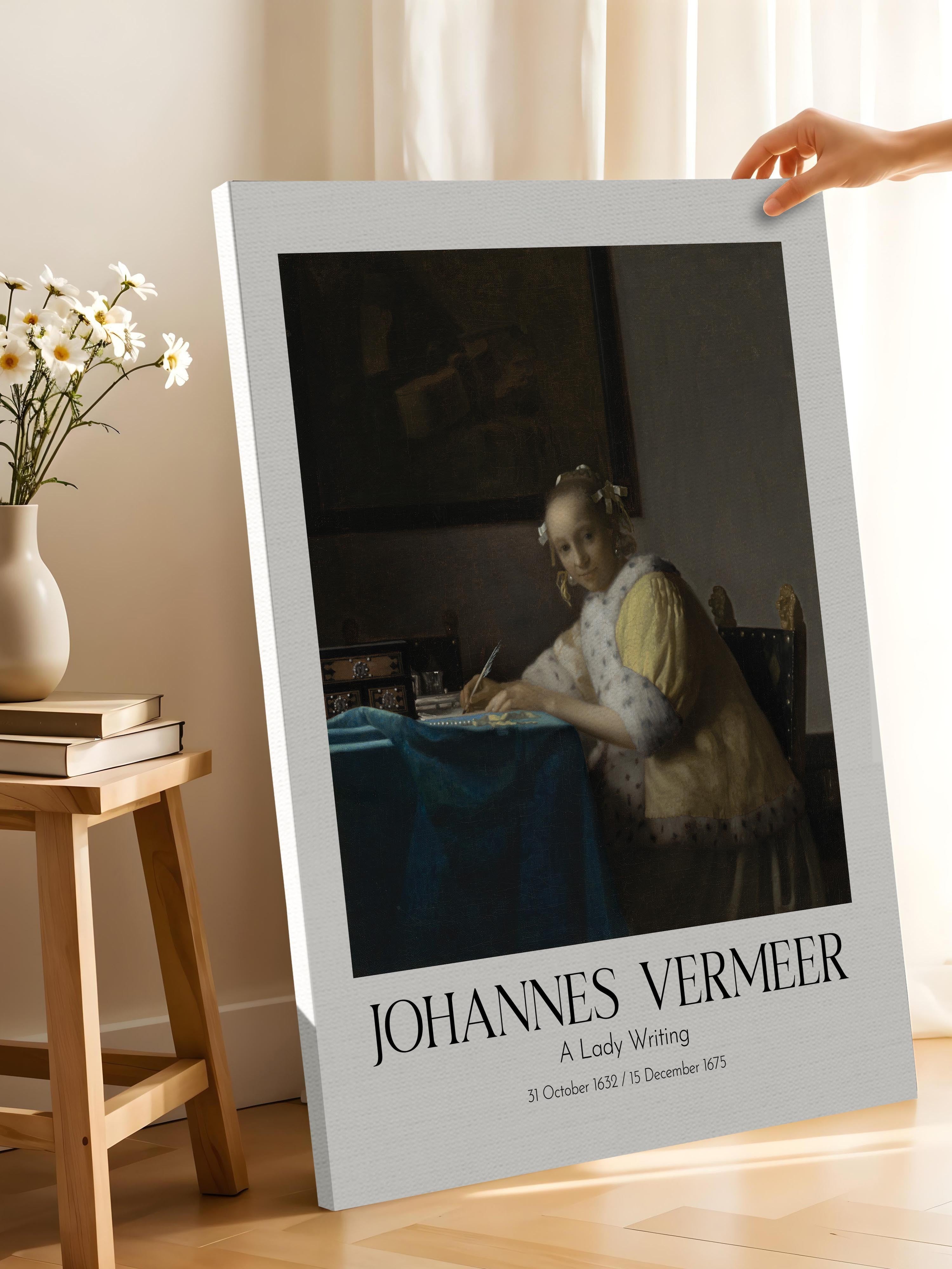 Johannes Vermeer - A Lady Writing, Kanvas Tablo, Sanat Serisi NO:110341