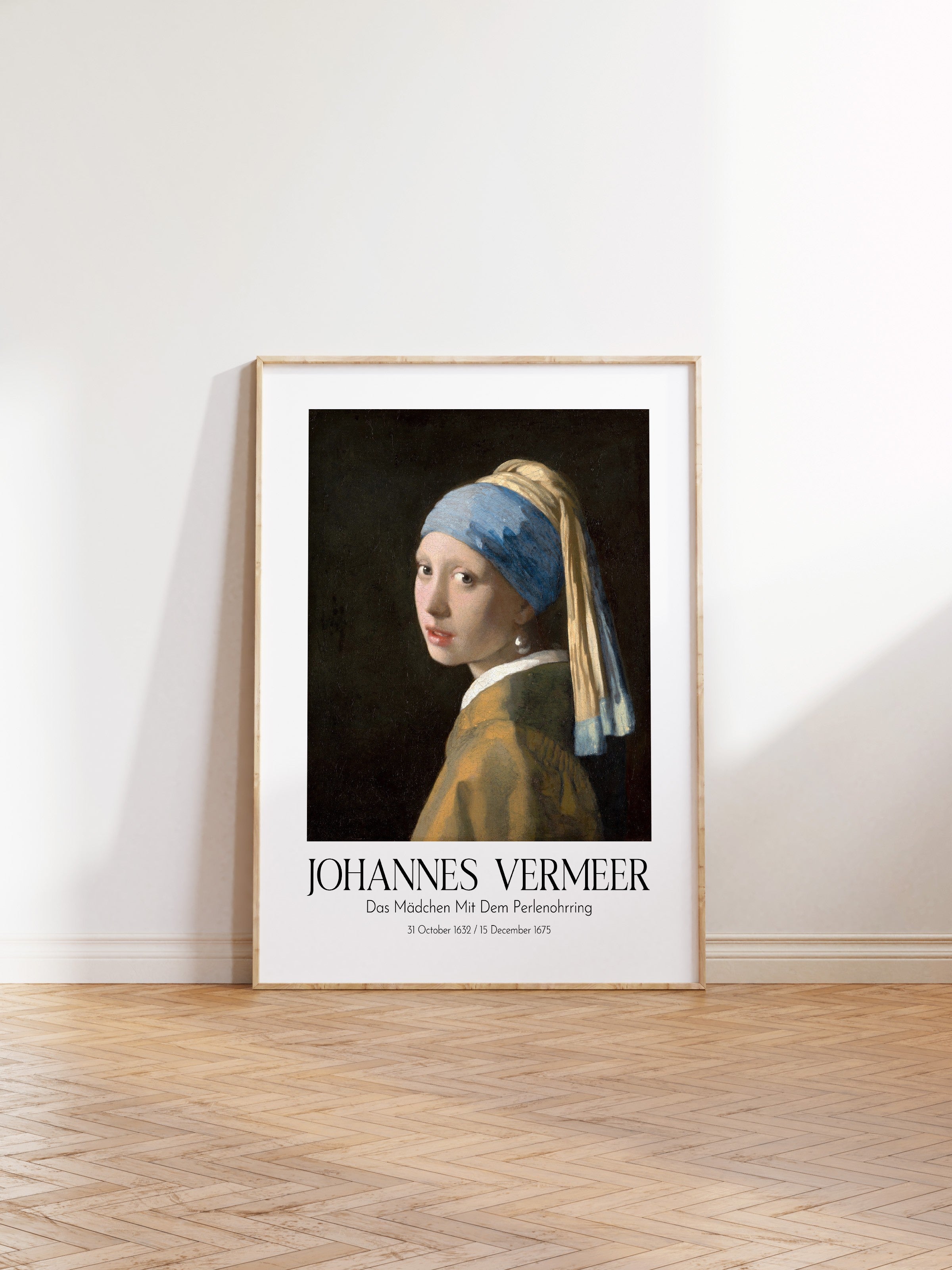 Johannes Vermeer - Das Mädchen Mit Dem Perlenohrring, Ahşap Çerçeveli Tablo, Sanat Serisi NO:110346