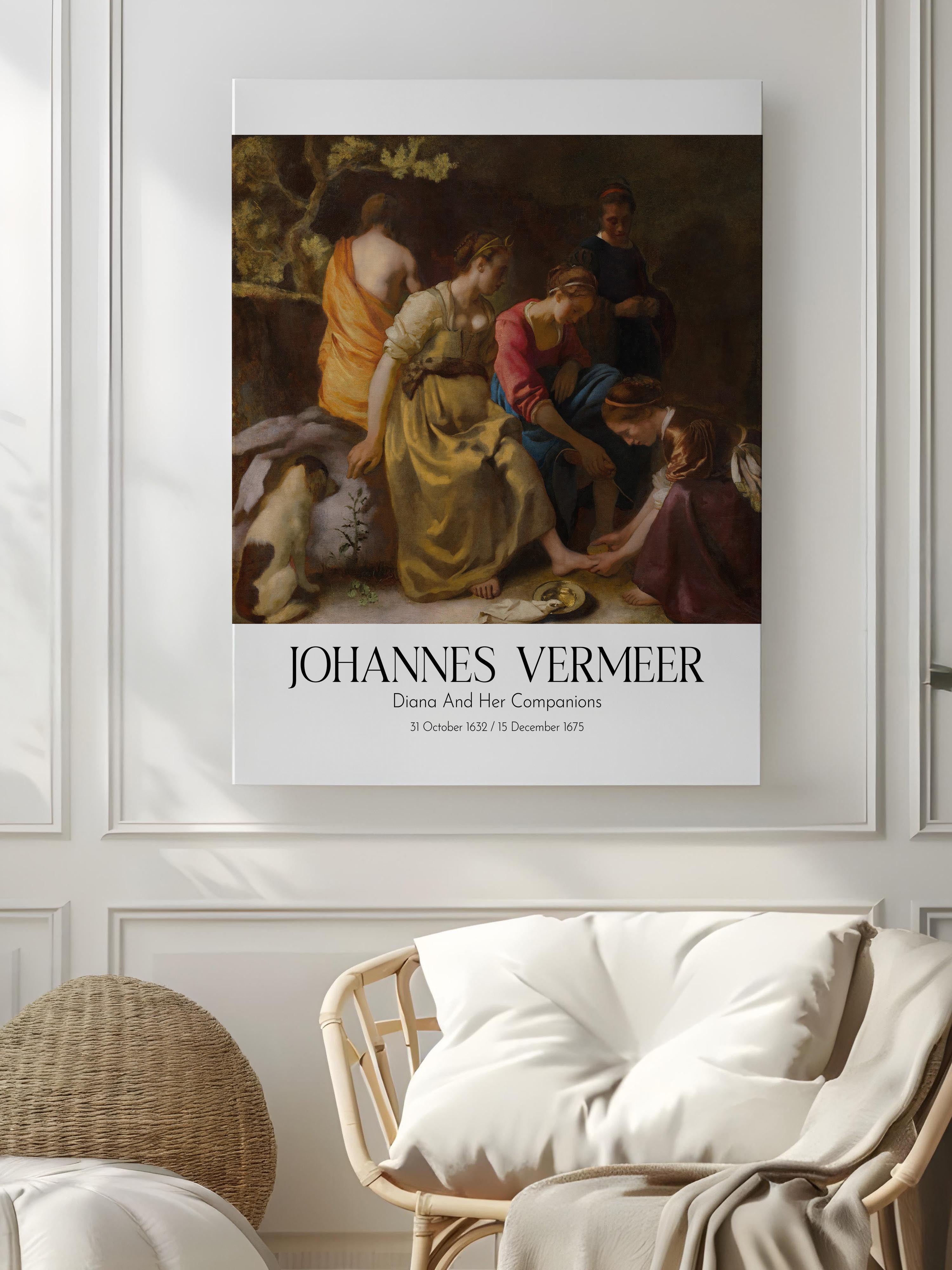 Johannes Vermeer - Diana And Her Companions, Kanvas Tablo, Sanat Serisi NO:110347