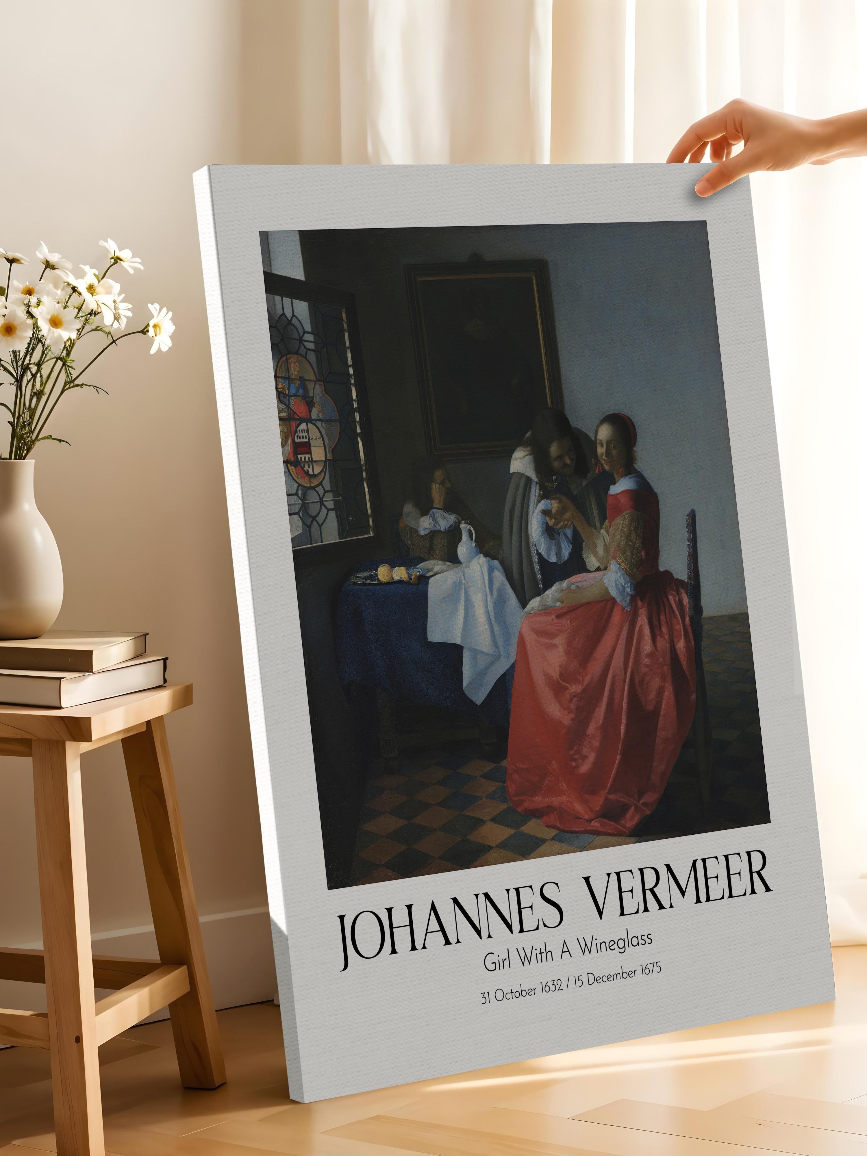 Johannes Vermeer - Girl With A Wineglass, Kanvas Tablo, Sanat Serisi NO:110350