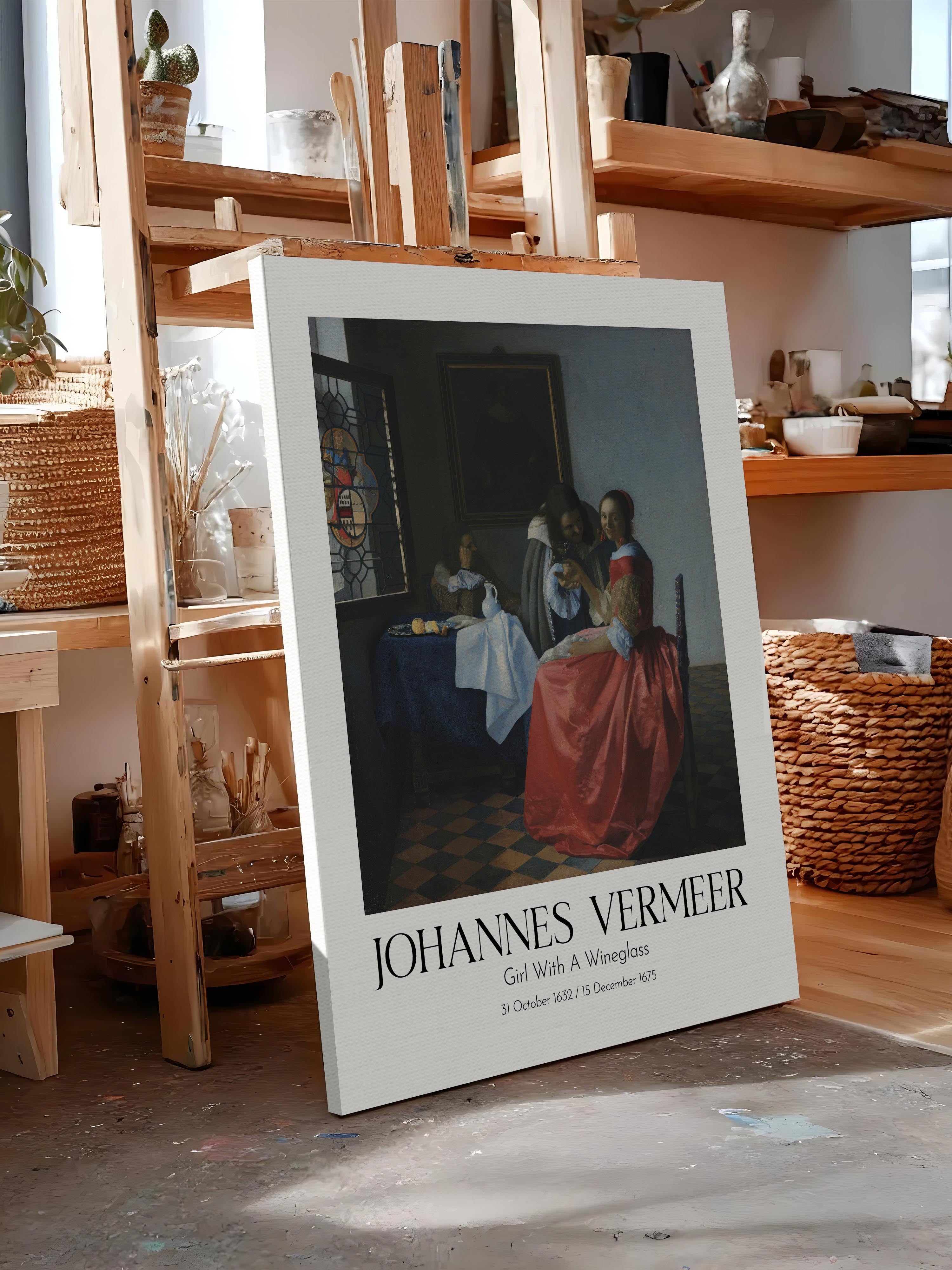 Johannes Vermeer - Girl With A Wineglass, Kanvas Tablo, Sanat Serisi NO:110350