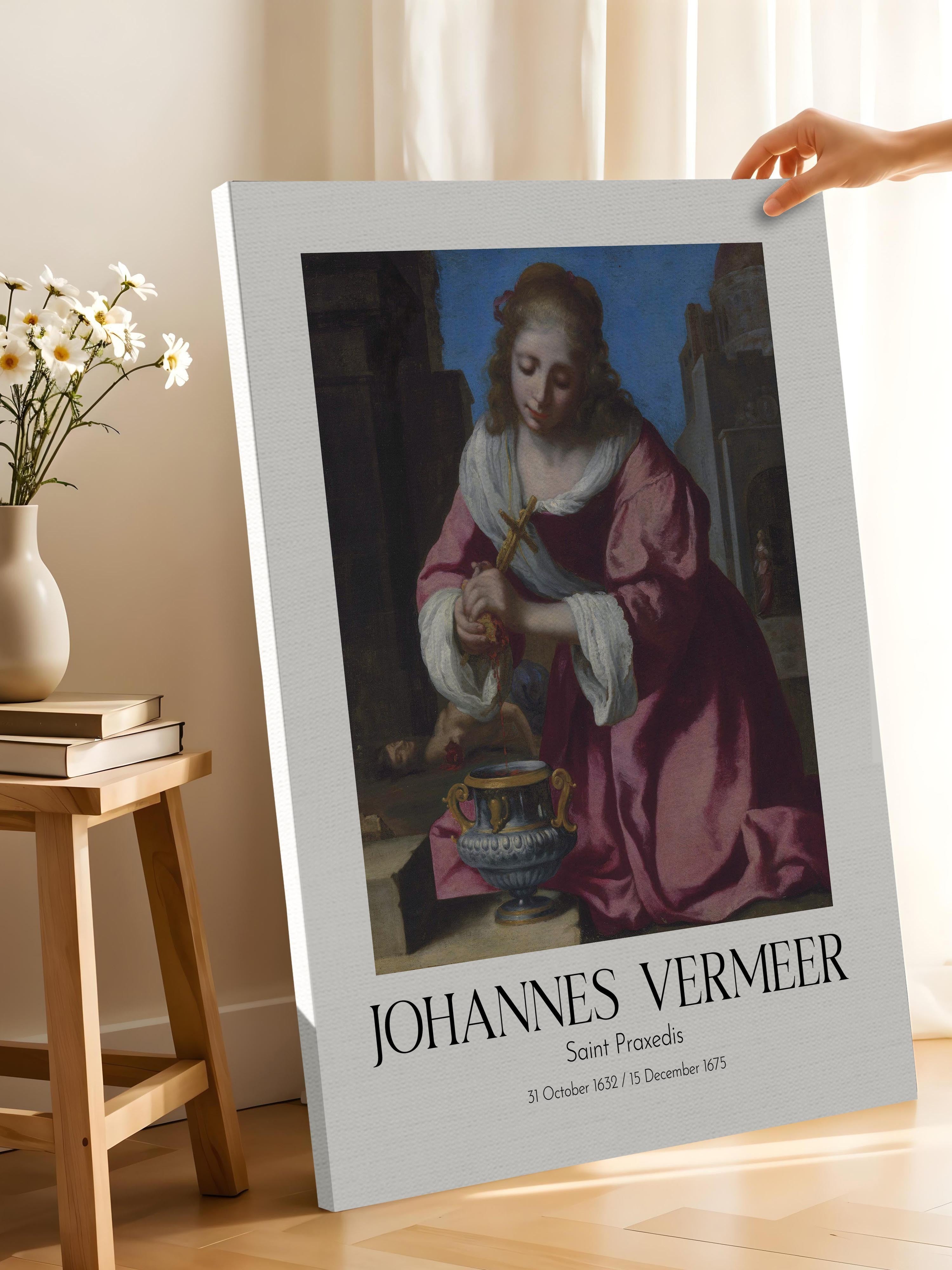 Johannes Vermeer - Saint Praxedis, Kanvas Tablo, Sanat Serisi NO:110352