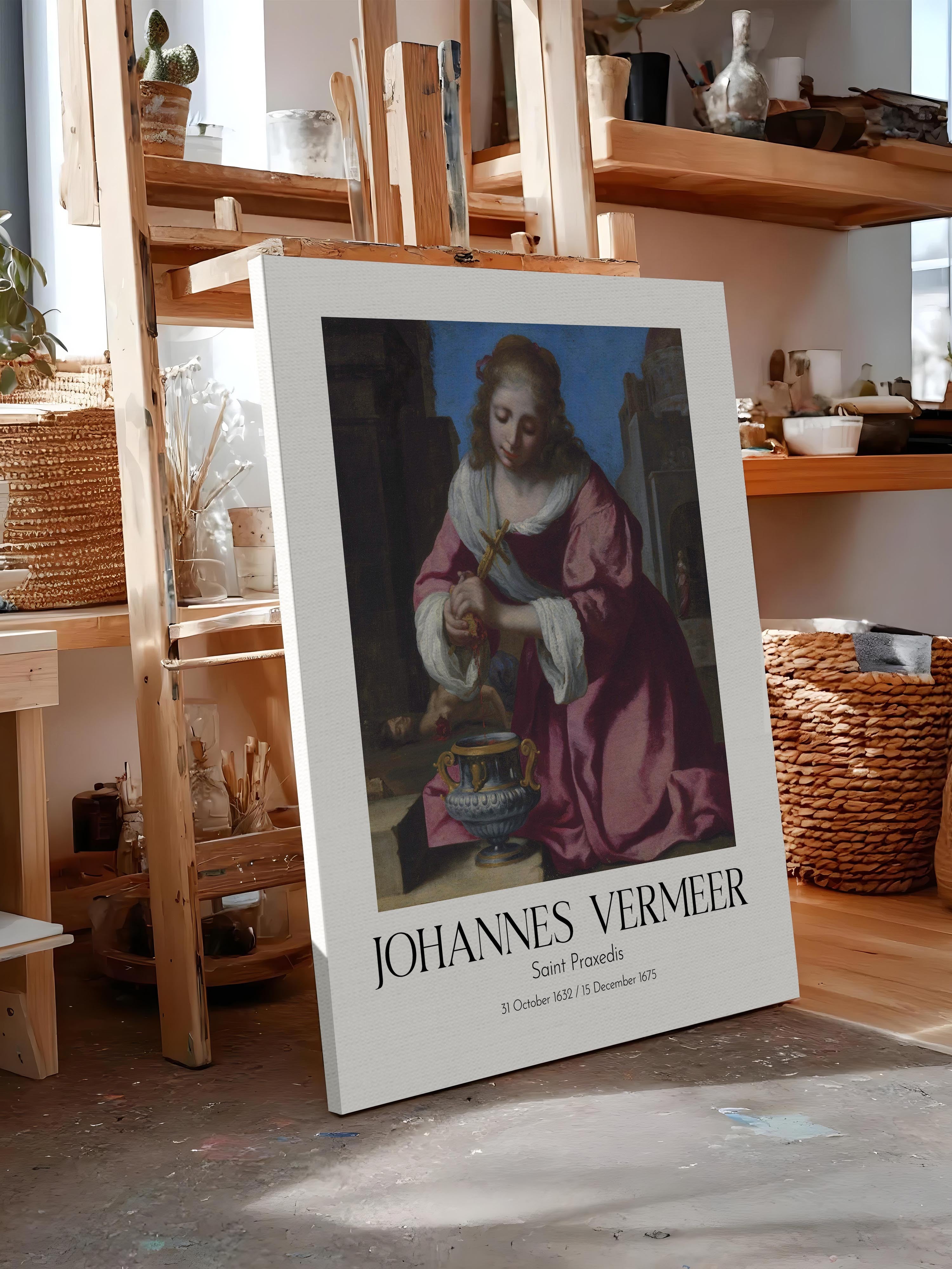 Johannes Vermeer - Saint Praxedis, Kanvas Tablo, Sanat Serisi NO:110352