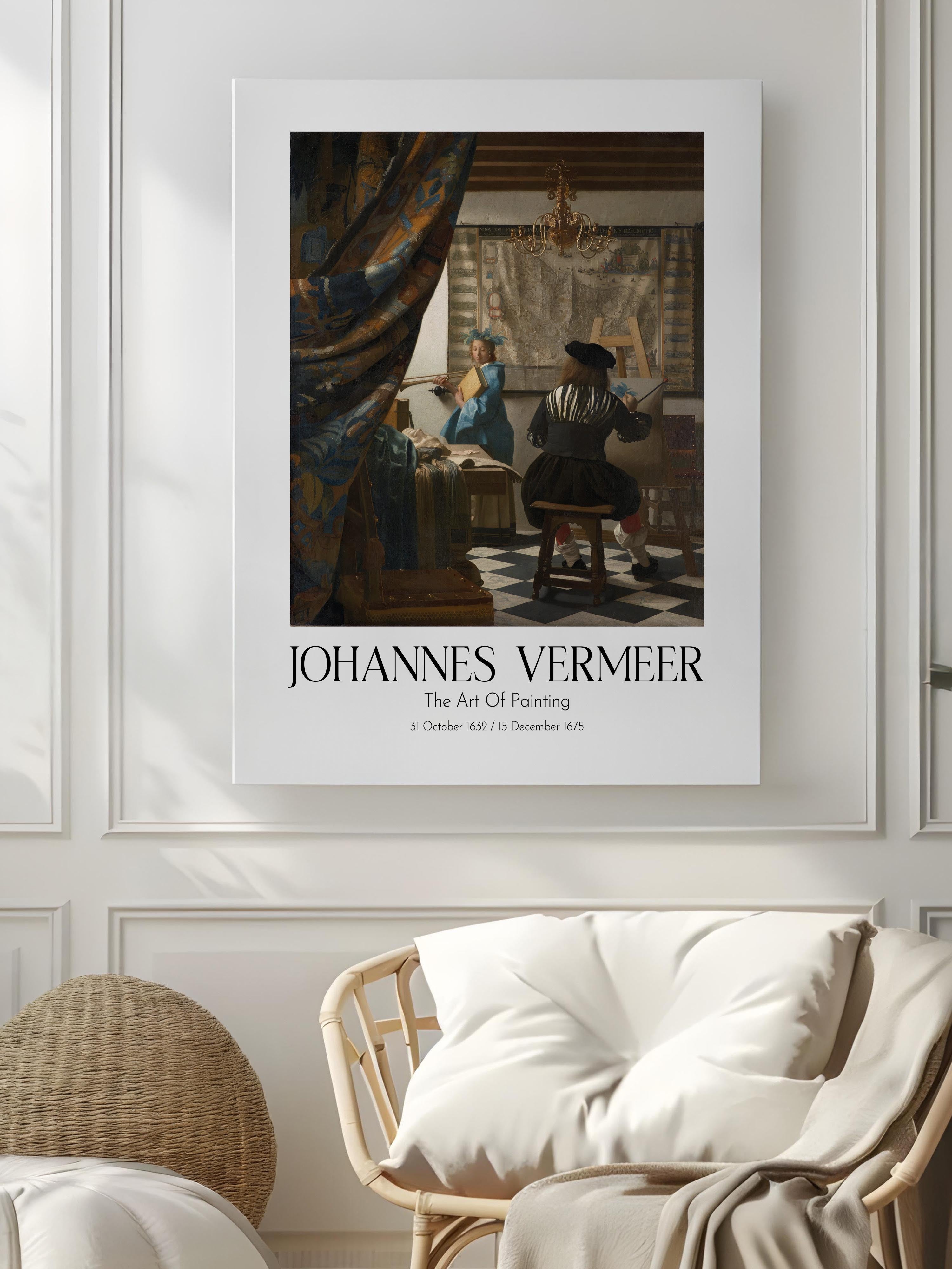 Johannes Vermeer - The Art Of Painting, Kanvas Tablo, Sanat Serisi NO:110354