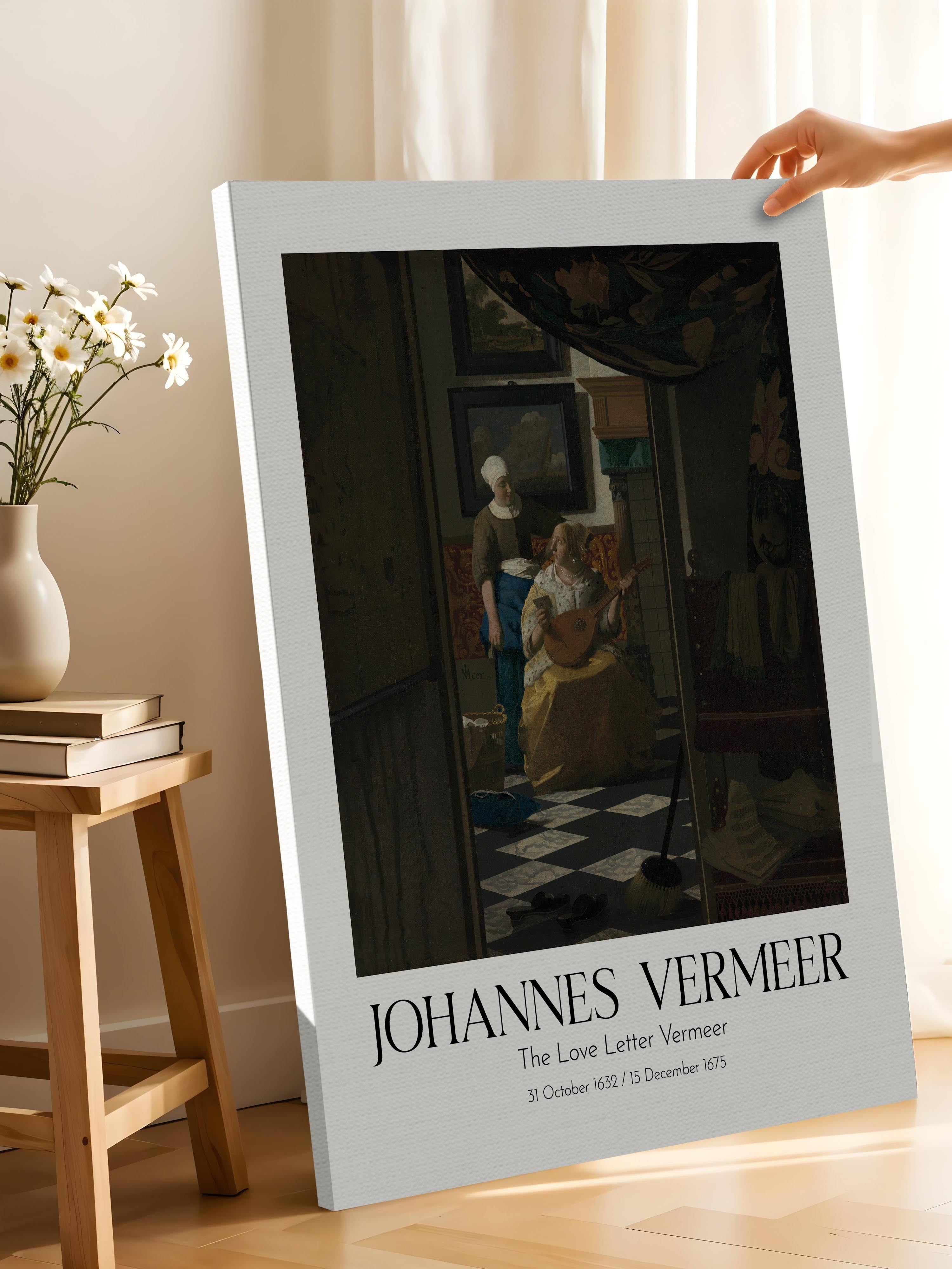 Johannes Vermeer - The Love Letter Vermeer, Kanvas Tablo, Sanat Serisi NO:110366
