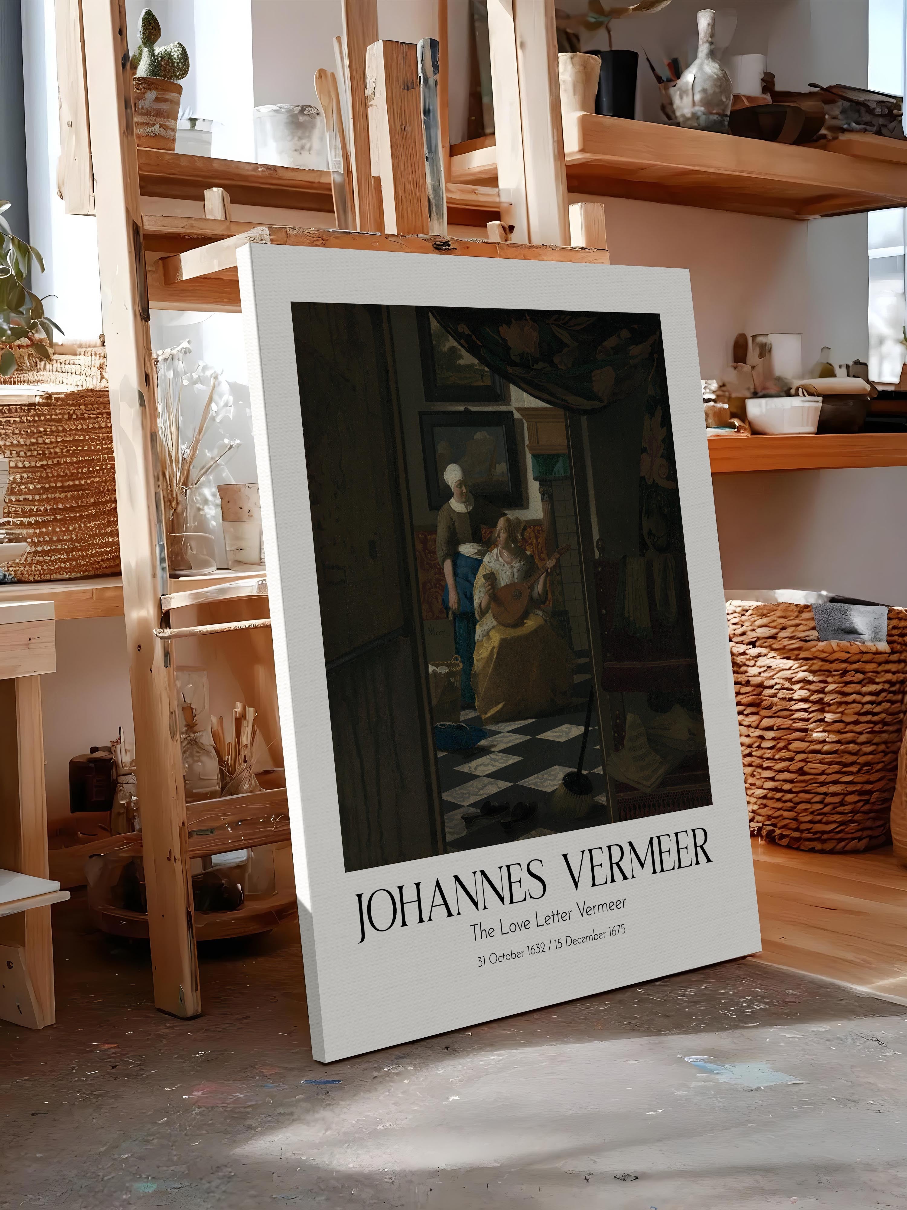 Johannes Vermeer - The Love Letter Vermeer, Kanvas Tablo, Sanat Serisi NO:110366