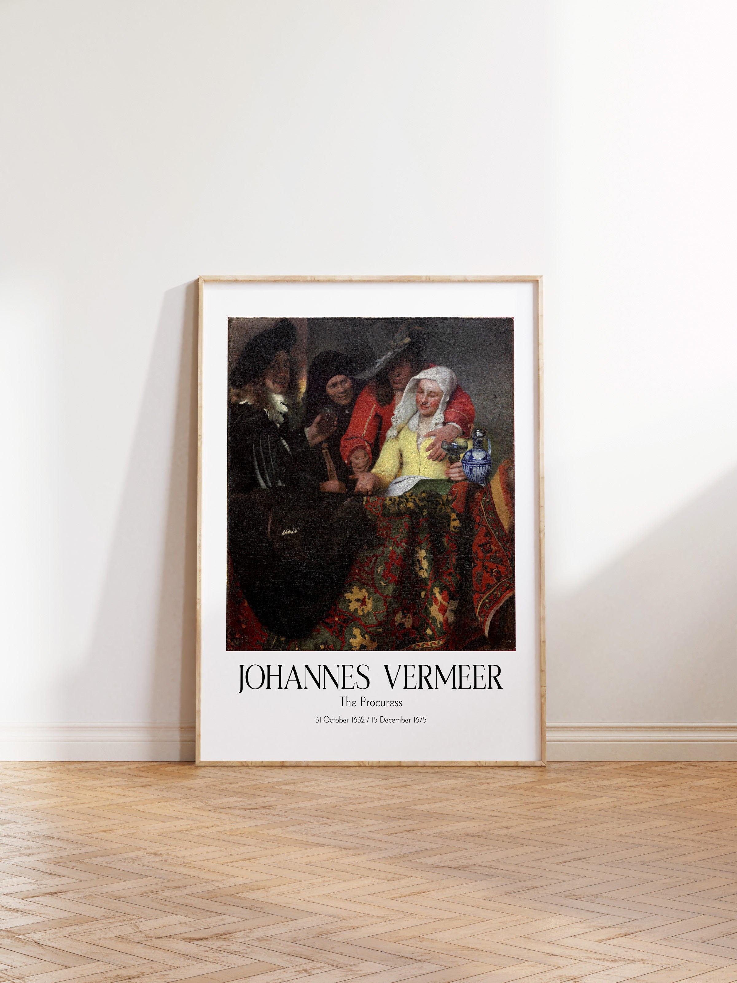 Johannes Vermeer - The Procuress, Ahşap Çerçeveli Tablo, Sanat Serisi NO:110357