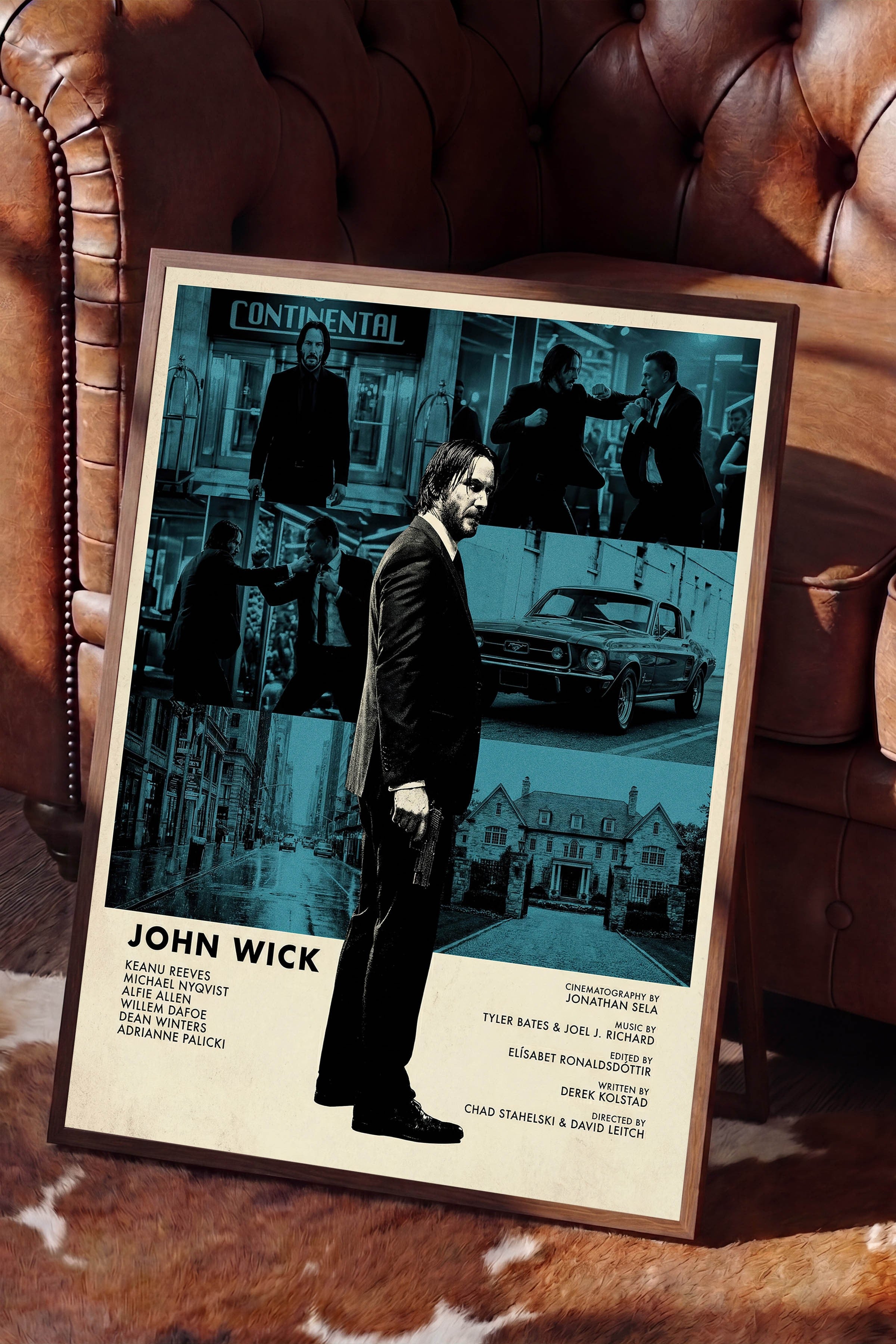 John Wick Kahverengi Çerçeveli Poster, Sinema ve Dizi Tablo, Film Dizi Afişleri NO:112834