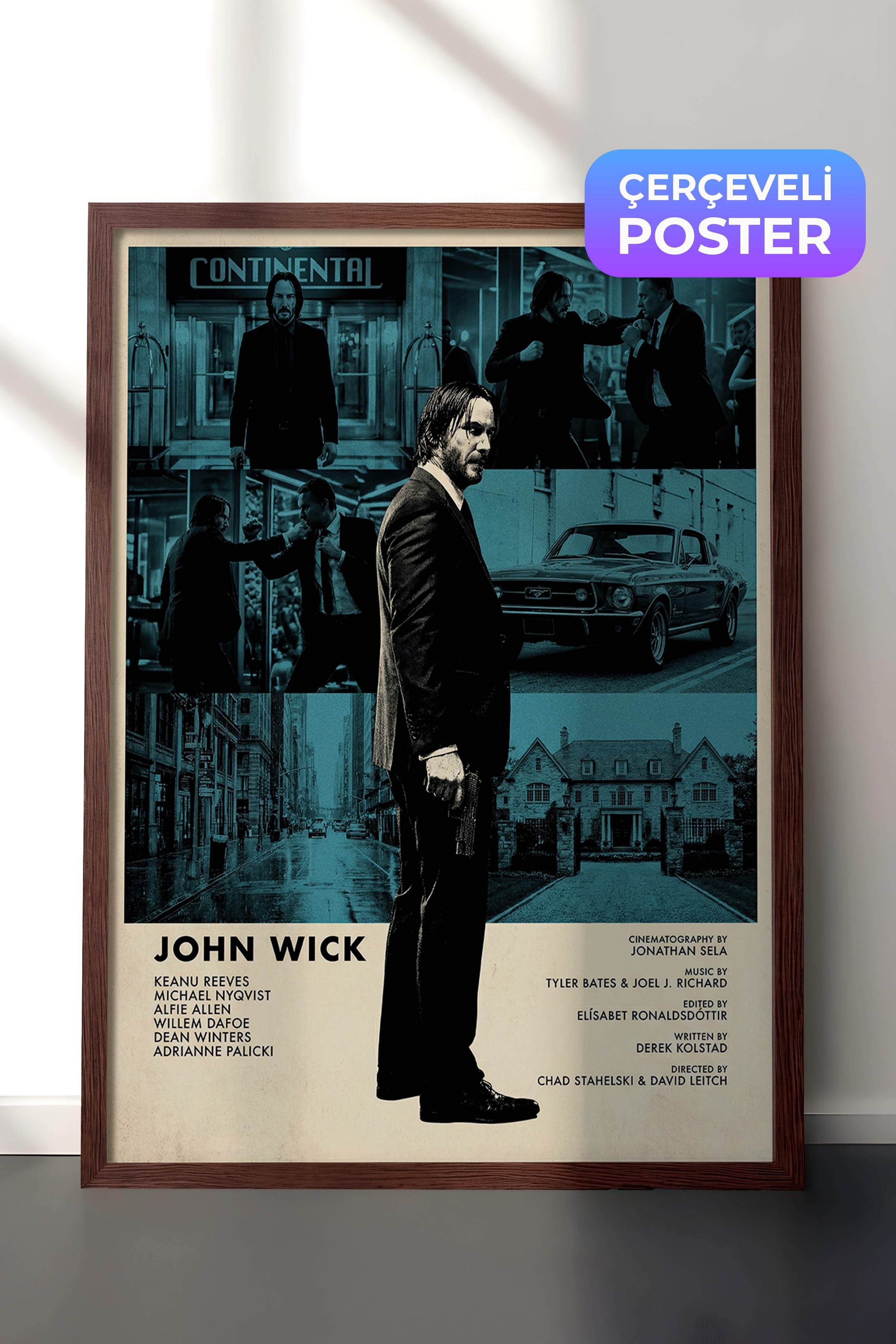 John Wick Kahverengi Çerçeveli Poster, Sinema ve Dizi Tablo, Film Dizi Afişleri NO:112834