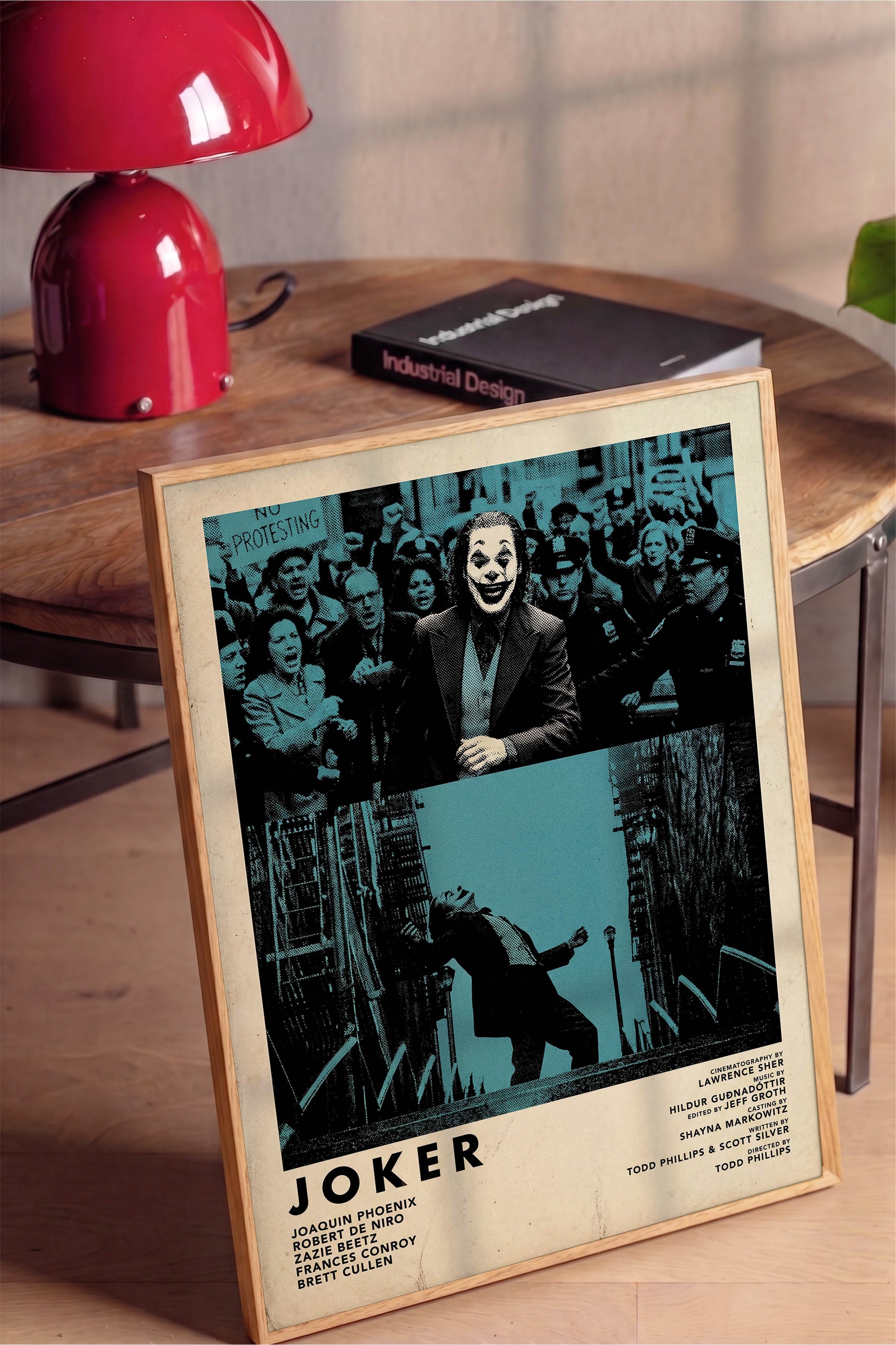 Joker Ahşap Çerçeveli Poster, Sinema ve Dizi Tablo, Film Dizi Afişleri NO:112811
