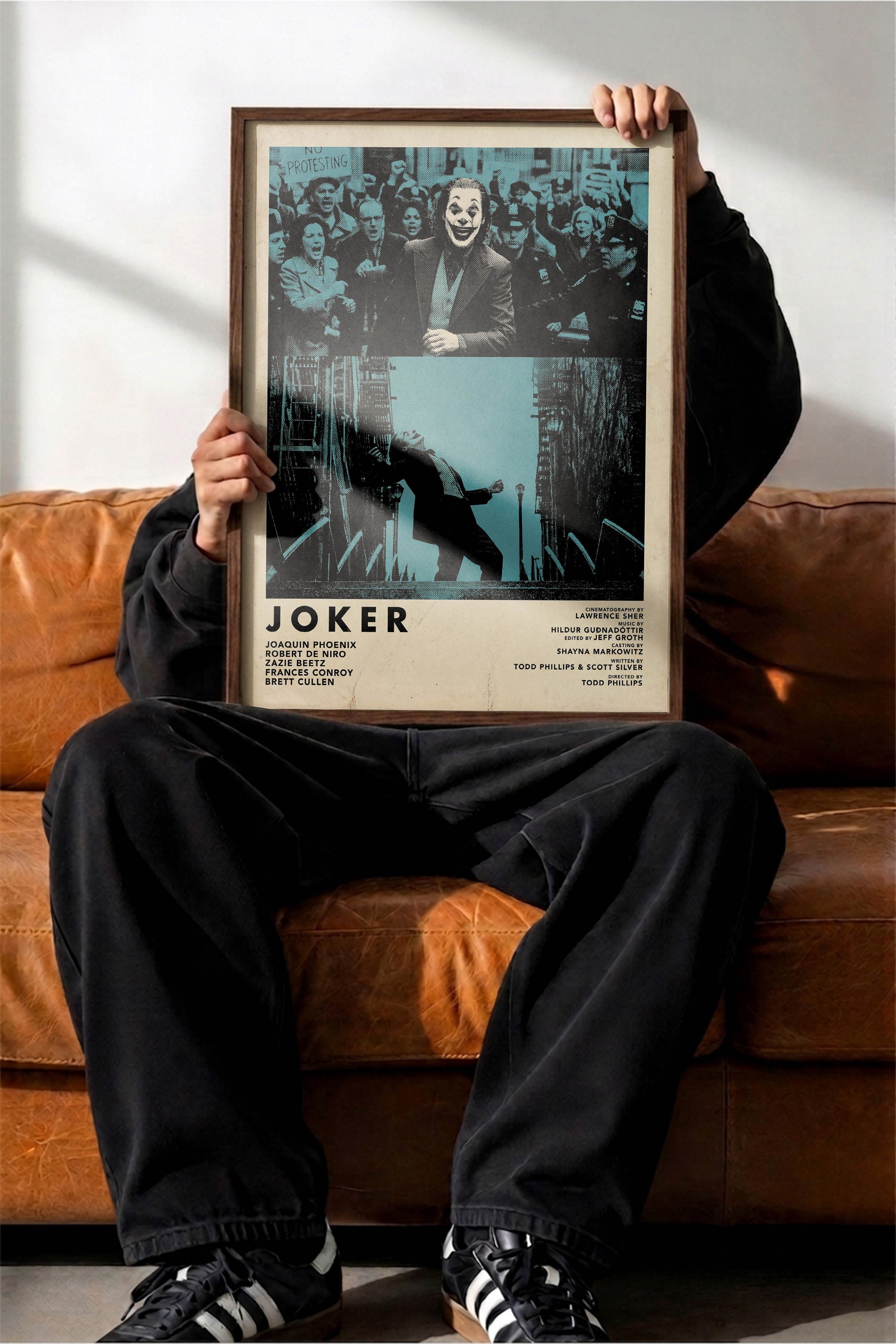 Joker Kahverengi Çerçeveli Poster, Sinema ve Dizi Tablo, Film Dizi Afişleri NO:112811