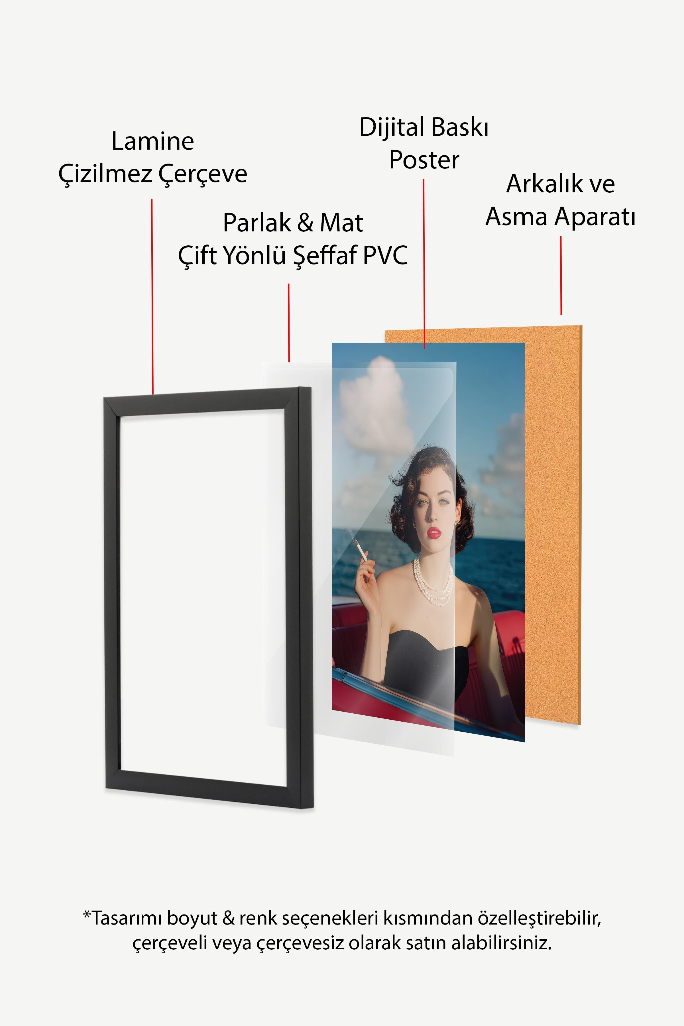 Kadın Portresi Posteri, Siyah Çerçeveli Poster, Old Money Serisi, NO:113240