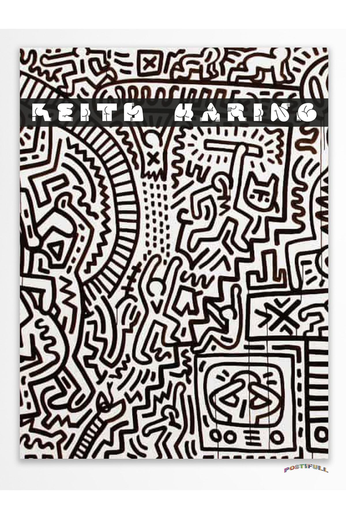 Keith Haring Tasarım Poster - Modern Sanat Duvar Posteri - Çerçevesiz Poster - Sanat Serisi