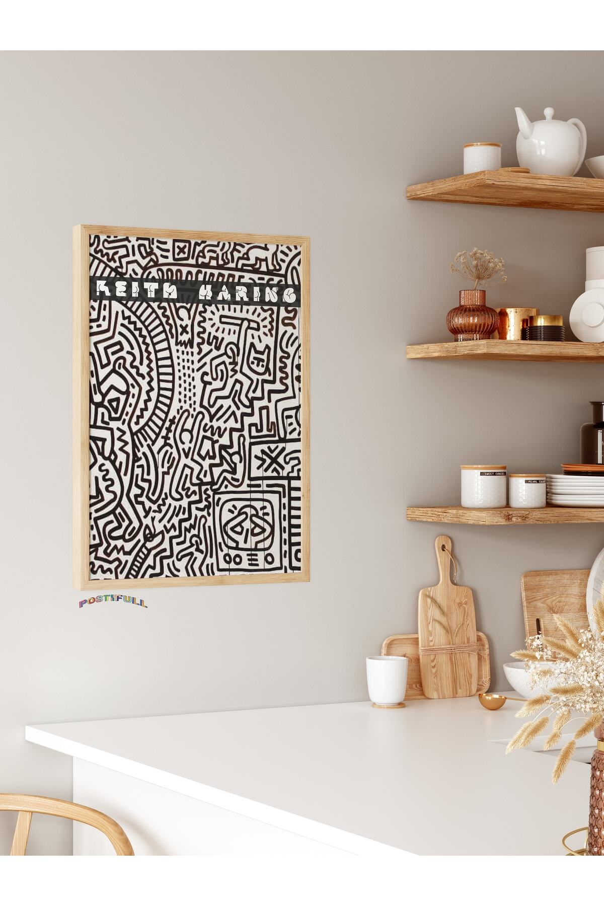 Keith Haring Tasarım Poster - Modern Sanat Duvar Posteri - Çerçevesiz Poster - Sanat Serisi