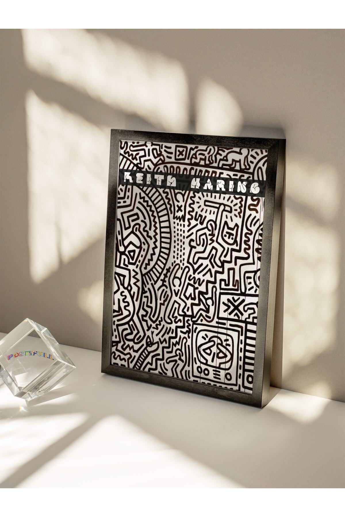 Keith Haring Tasarım Poster - Modern Sanat Duvar Posteri - Çerçevesiz Poster - Sanat Serisi