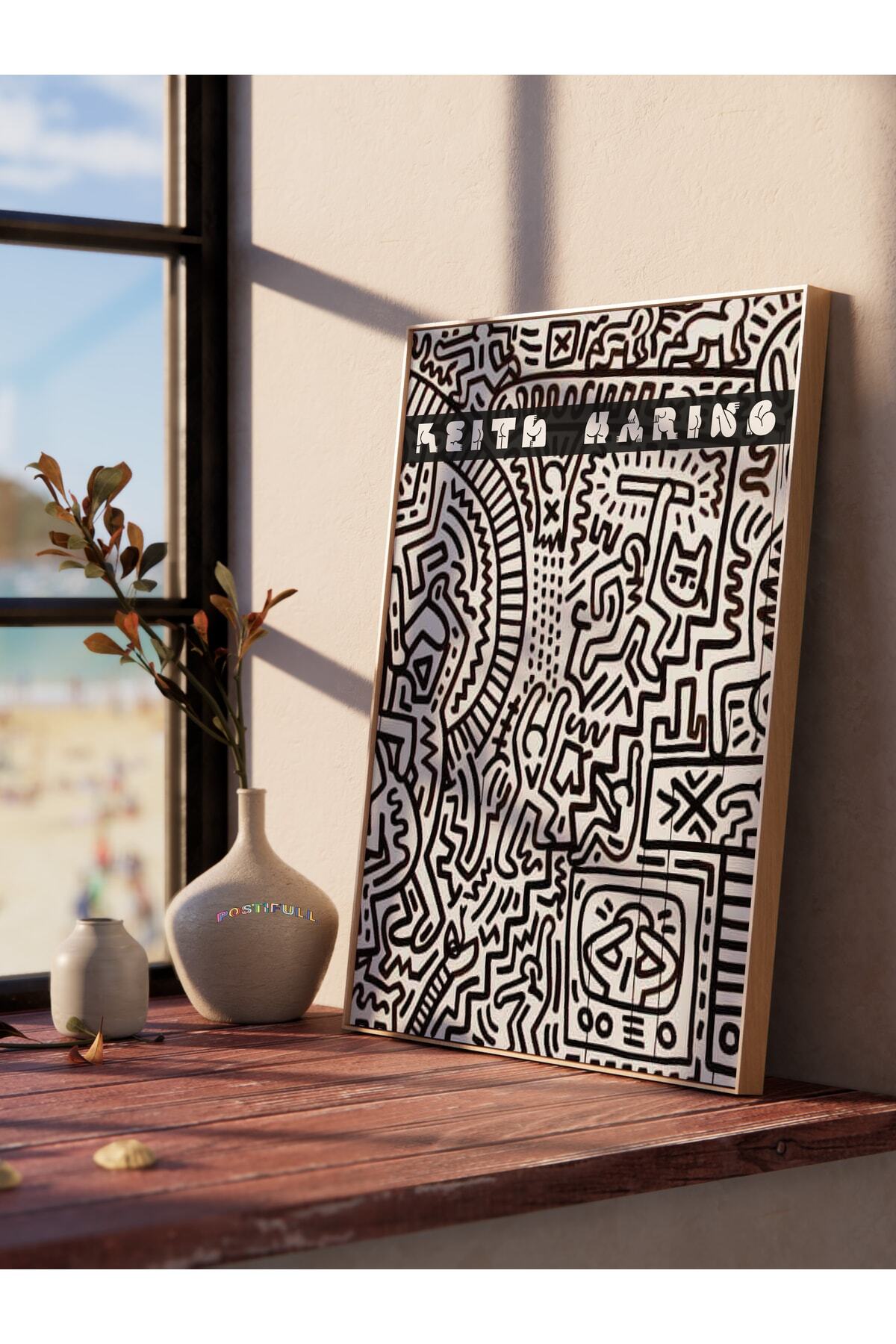 Keith Haring Tasarım Poster - Modern Sanat Duvar Posteri - Çerçevesiz Poster - Sanat Serisi