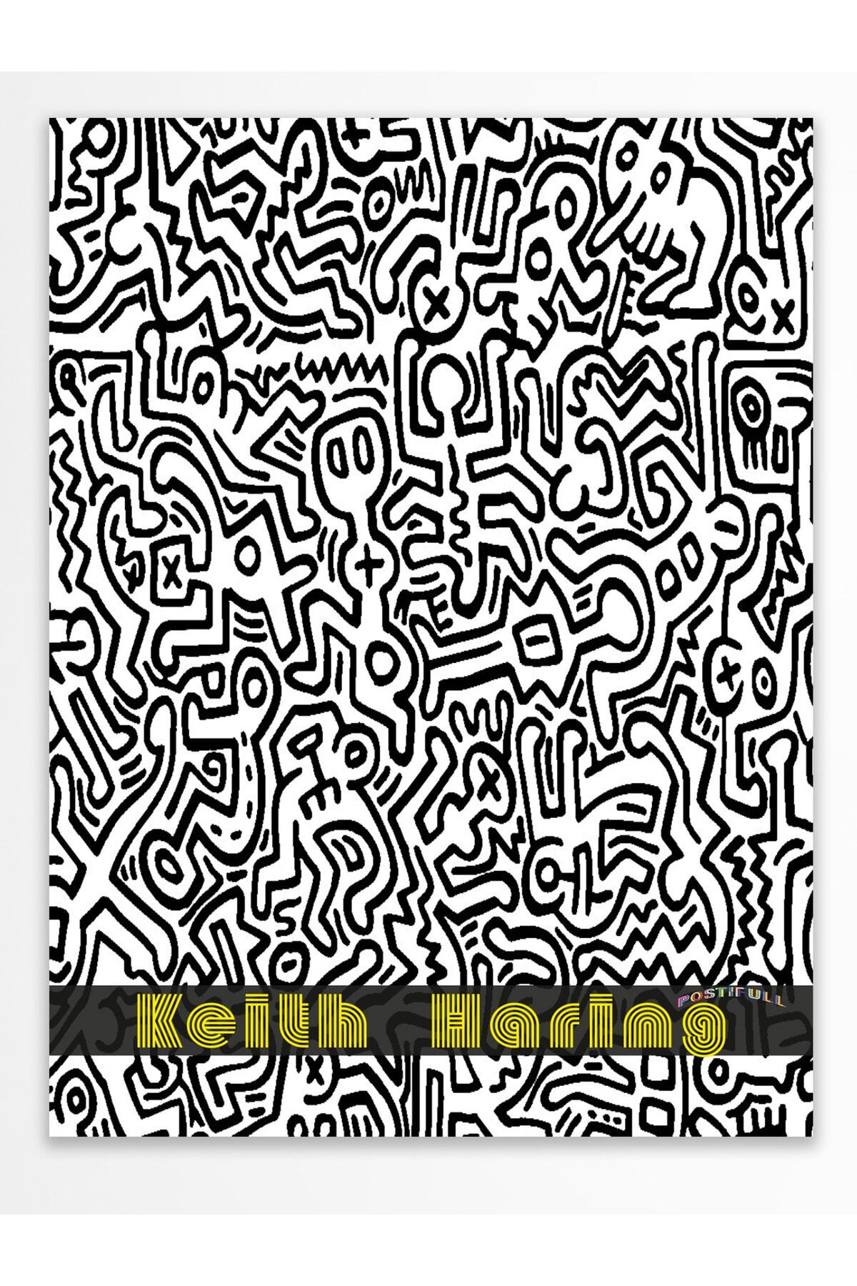 Keith Haring Tasarım Poster - Modern Sanat Duvar Posteri - Çerçevesiz Poster - Sanat Serisi