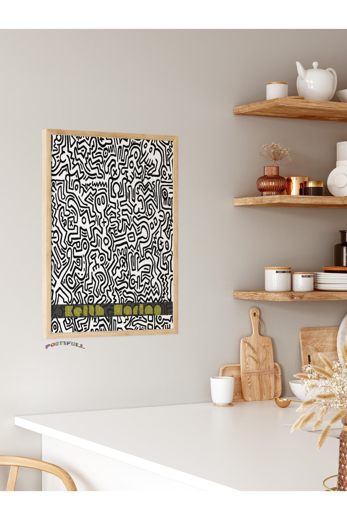 Keith Haring Tasarım Poster - Modern Sanat Duvar Posteri - Çerçevesiz Poster - Sanat Serisi