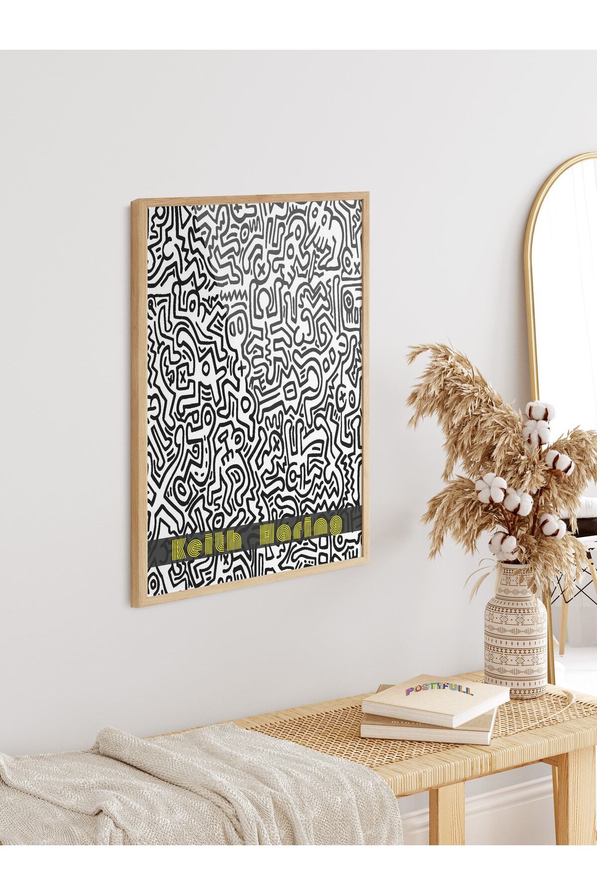 Keith Haring Tasarım Poster - Modern Sanat Duvar Posteri - Çerçevesiz Poster - Sanat Serisi