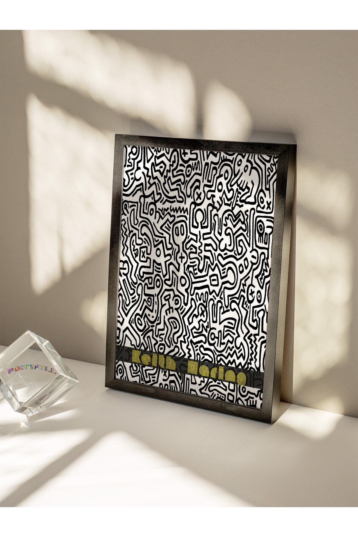 Keith Haring Tasarım Poster - Modern Sanat Duvar Posteri - Çerçevesiz Poster - Sanat Serisi