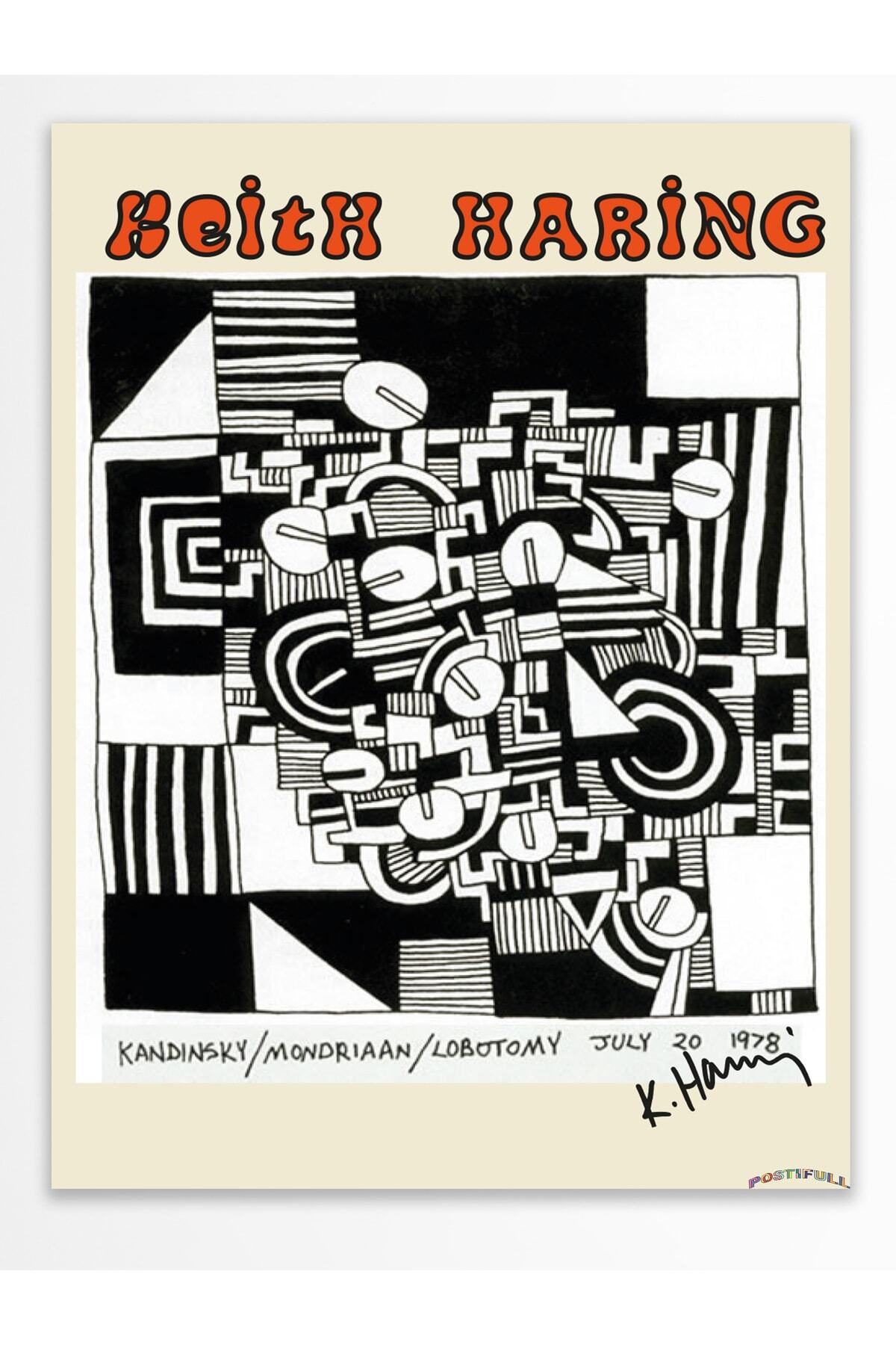Keith Haring Tasarım Poster - Modern Sanat Duvar Posteri - Çerçevesiz Poster - Sanat Serisi