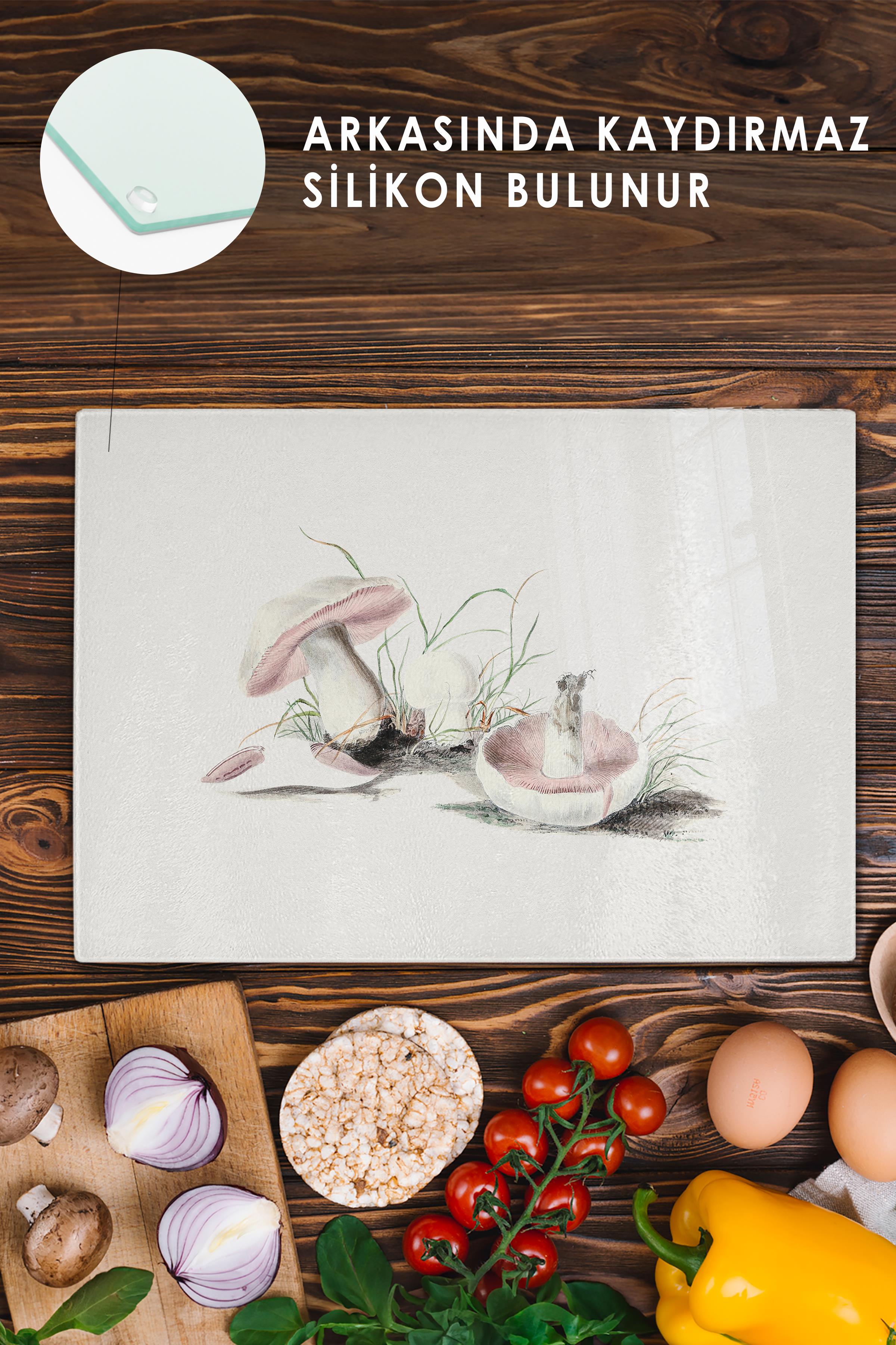 Kesme Tahtası, Kalın Ve Kırılmaz Cam Baskı - Vintage Domates, 21*30cm, Doğrama Tahtası