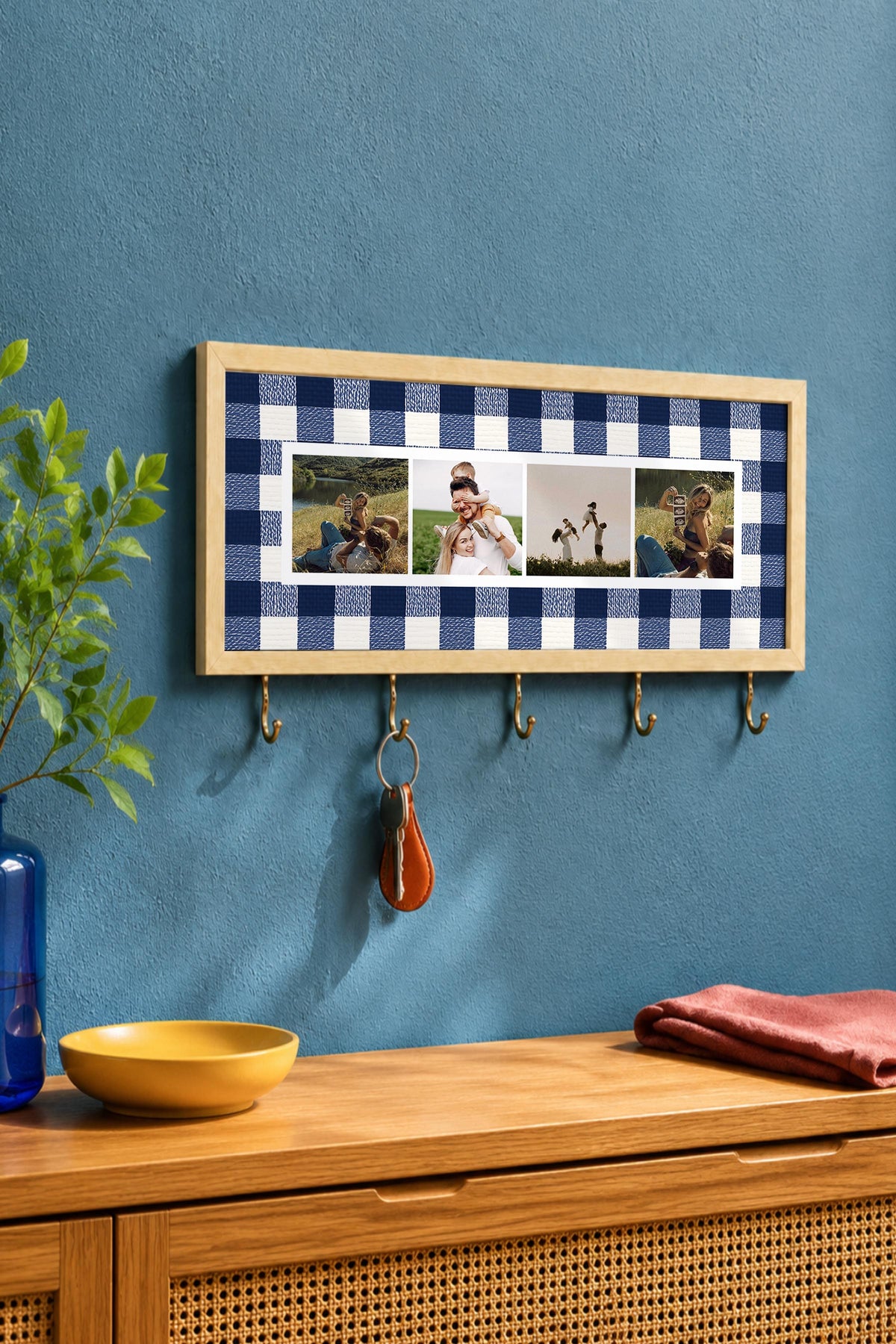 Kişiye Özel Tablo Anahtarlık, Photobooth Stili Bej Fotoğraf Çerçevesi, Vintage Duvar Dekoru