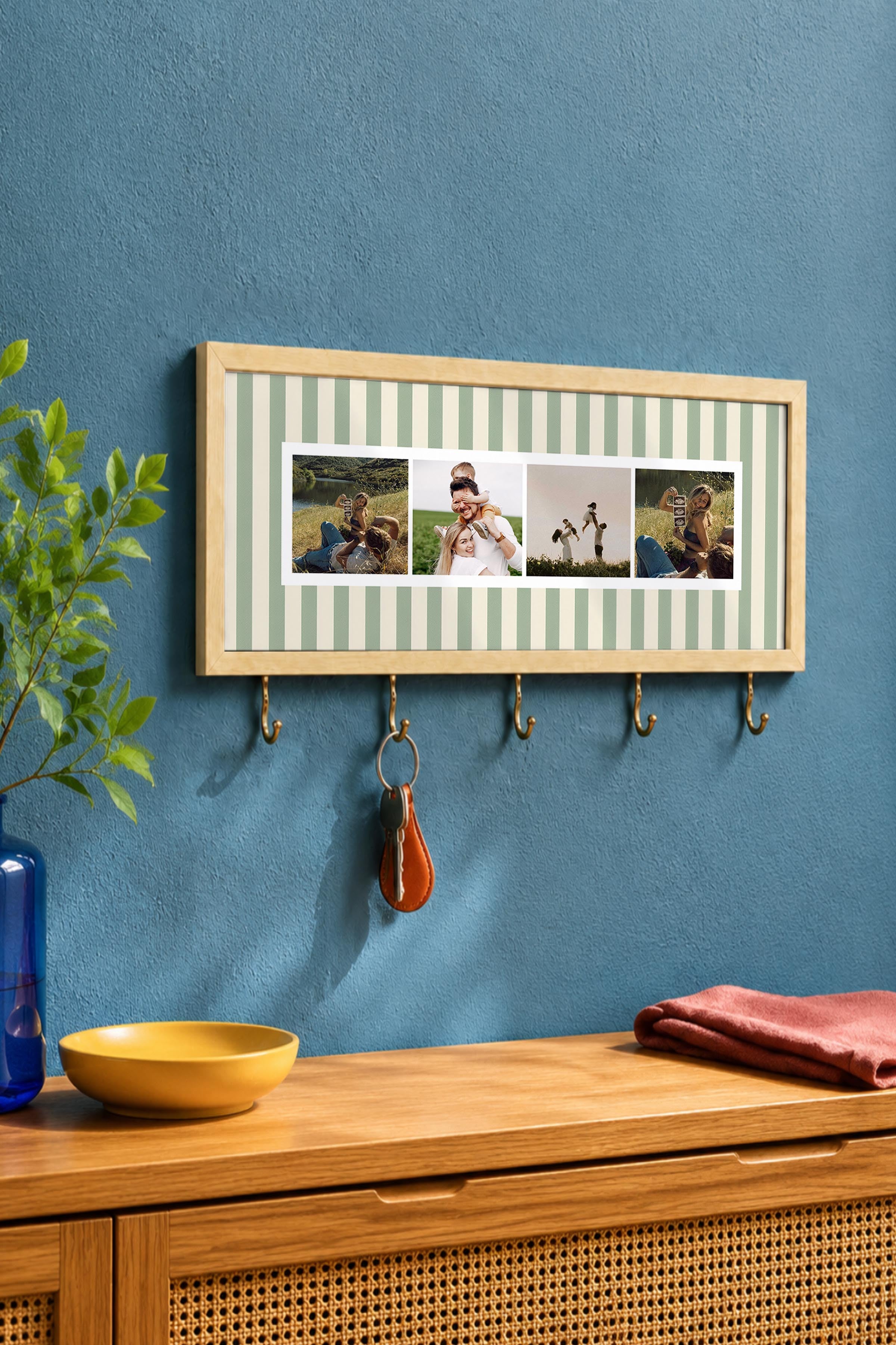 Kişiye Özel Tablo Anahtarlık, Photobooth Stili Bej Fotoğraf Çerçevesi, Vintage Duvar Dekoru